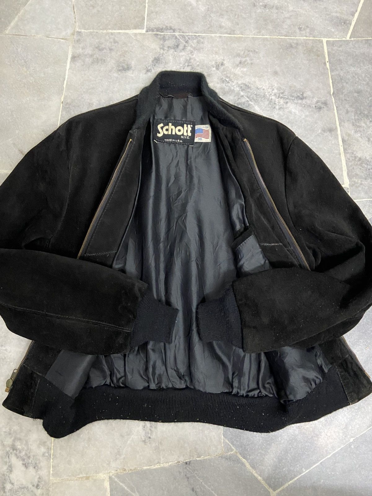 Schott Schott NYC Suede Leather Bomber Jacket Size US S / EU 44-46 / 1 - 6 Thumbnail