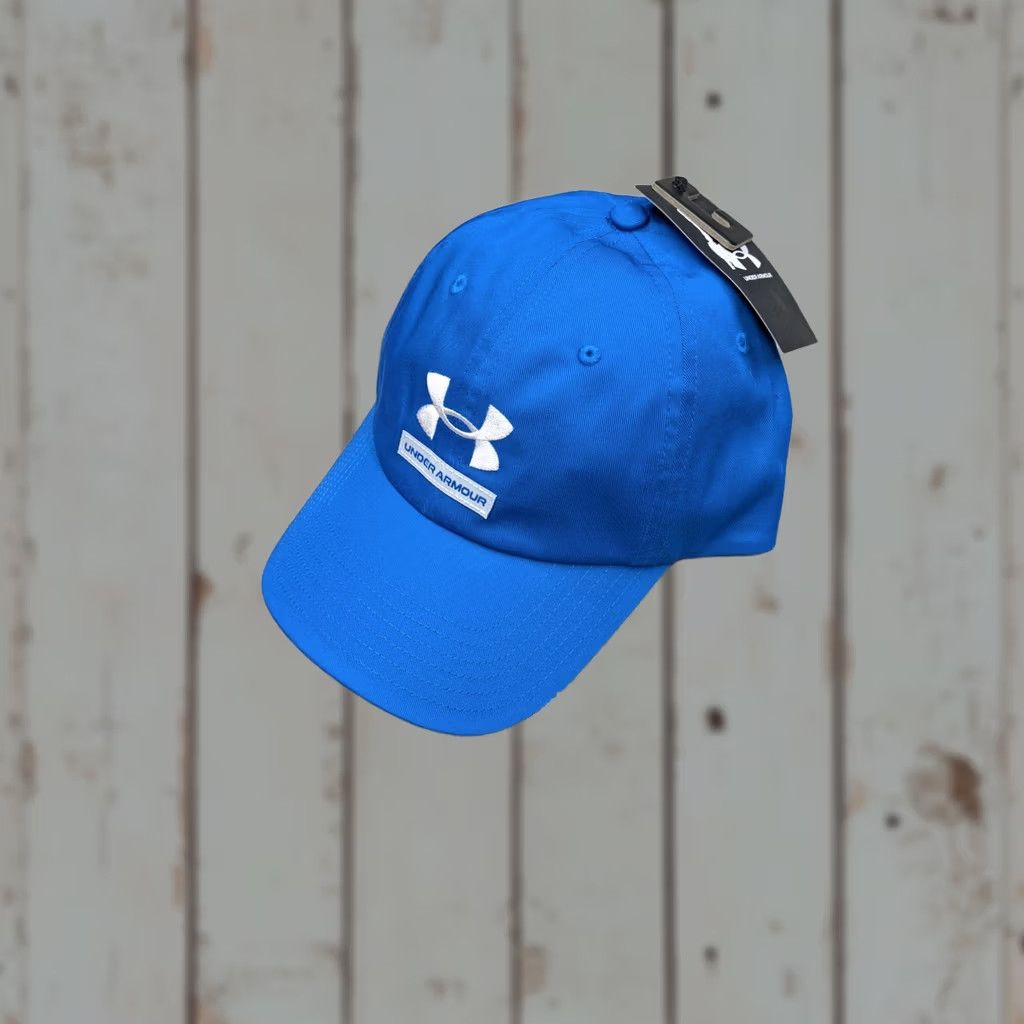 Under Armour Under armour Hat Mens One Size Blue Strapback Cap Cotton Blend NWT Size ONE SIZE - 1 Thumbnail