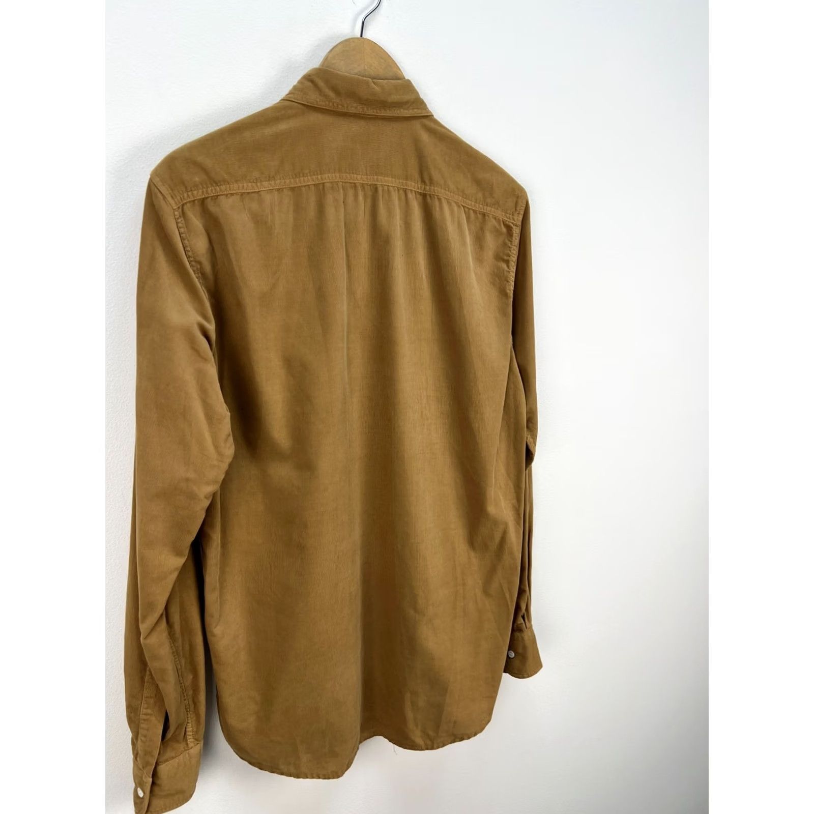 Aspesi ASPESI Mens Corduroy Shirt Brown Tan Button Up Cotton Long Sleeve S Size US S / EU 44-46 / 1 - 7 Thumbnail
