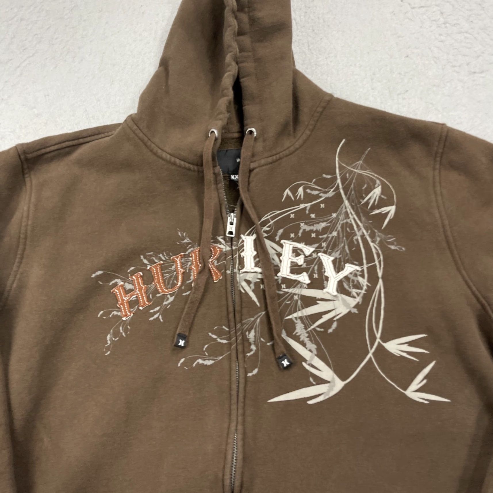 Hurley VINTAGE Hurley Hoodie Mens 2XL Brown Skate Surf Full Zip Pinkman Sweatshirt 00s Size US XXL / EU 58 / 5 - 2 Thumbnail