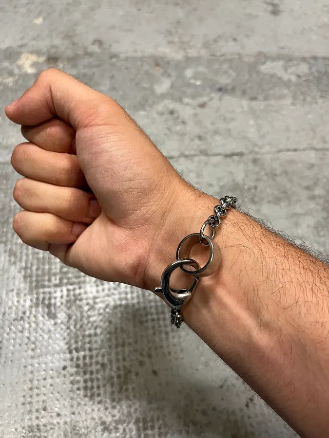 Dolce & Gabbana 2000s Dolce & Gabbana Grey Silver Steel Bracelet Size ONE SIZE - 4 Thumbnail