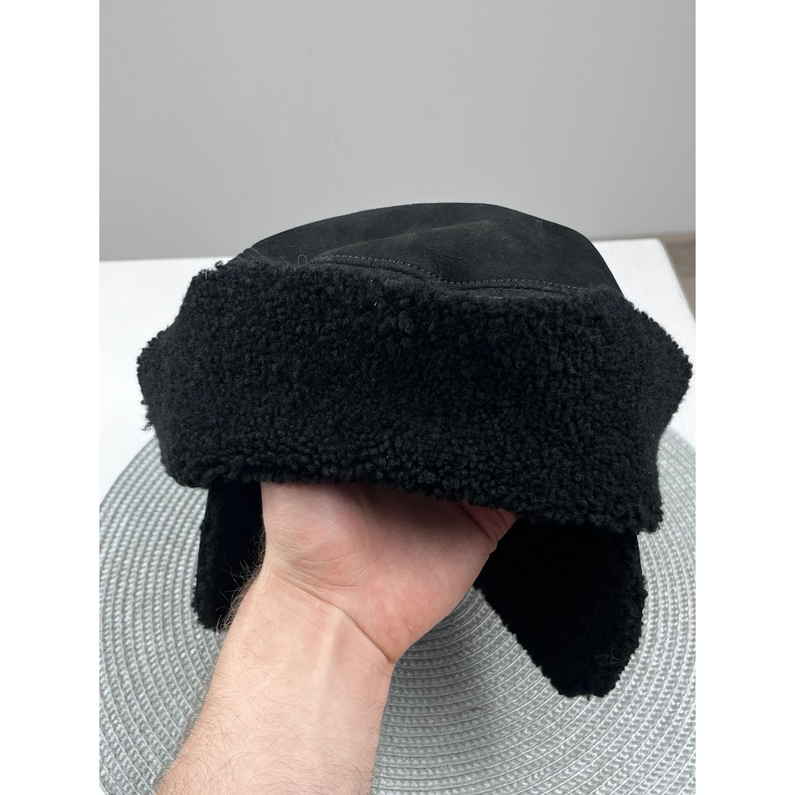 Miu Miu × Prada Prada Shearling Hat Leather Cap red tab logo Italy designer Size ONE SIZE - 6 Thumbnail