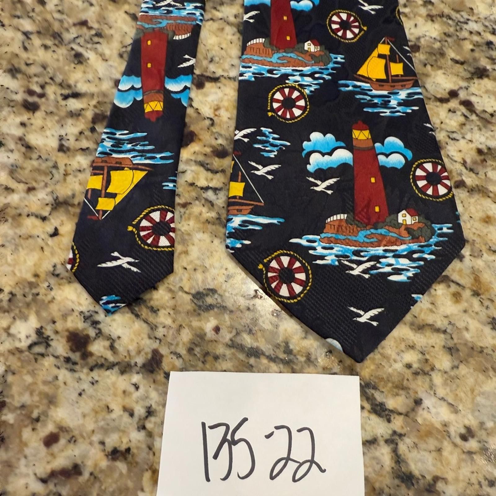 Other Renaissance handmade sailboat lighthouse nautical tie Size ONE SIZE - 5 Thumbnail