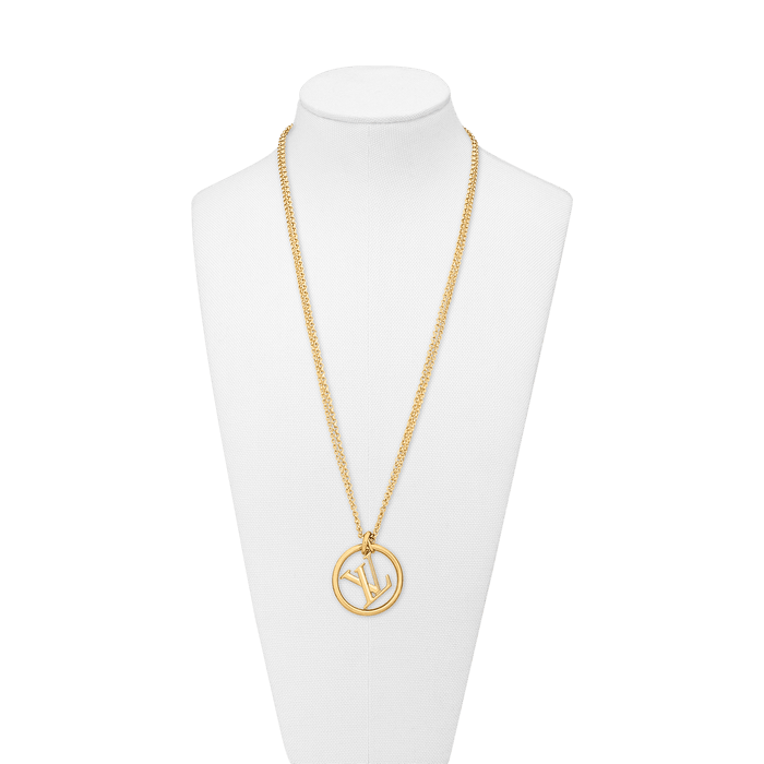 Louis Vuitton Necklace Collier Chain Monogram Silver Men's M64196