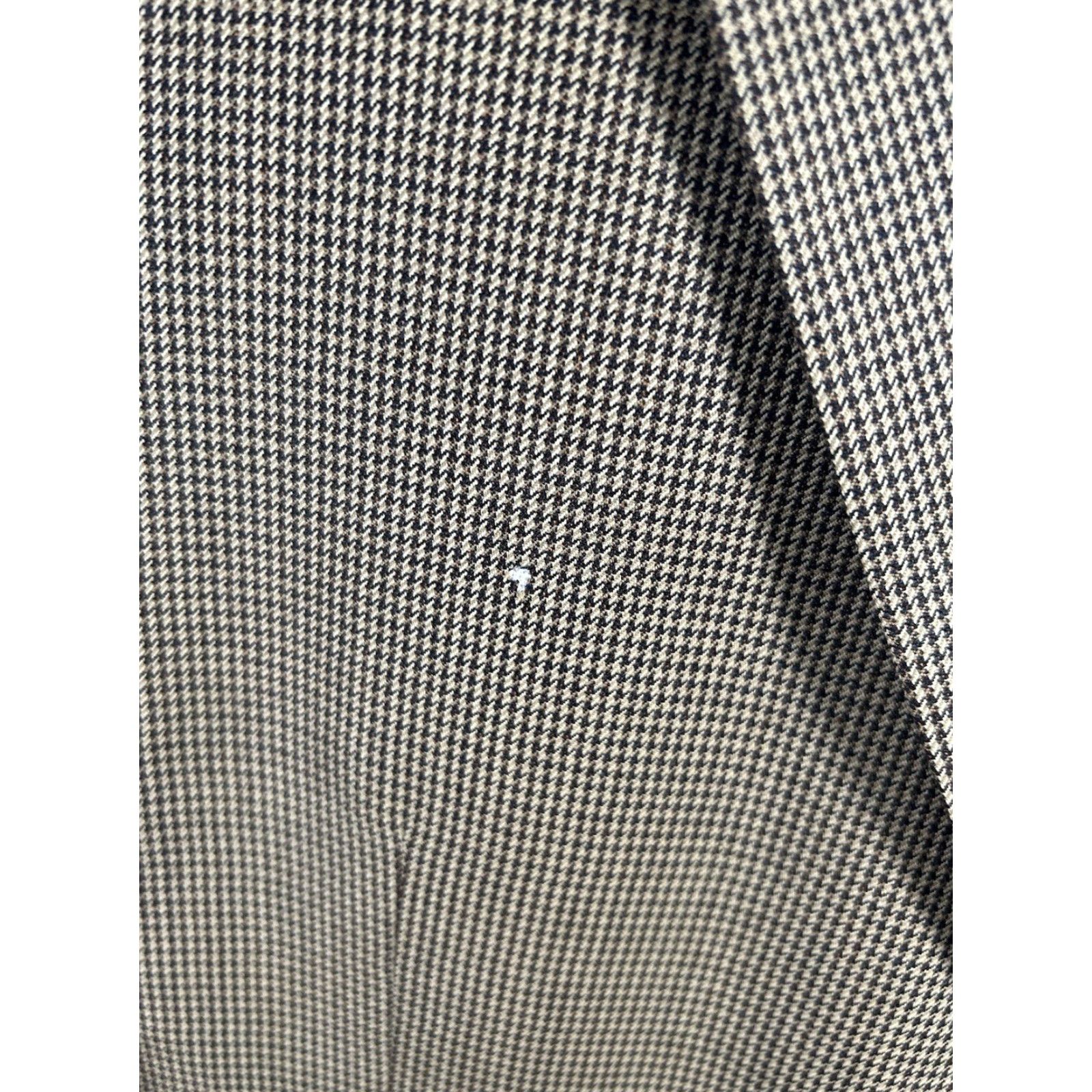 Jos. A. Bank VINTAGE Jos A Bank Brown Houndstooth Two Button Blazer Jacket 100% Wool Men’s 46R Hole Size 46R - 5 Thumbnail