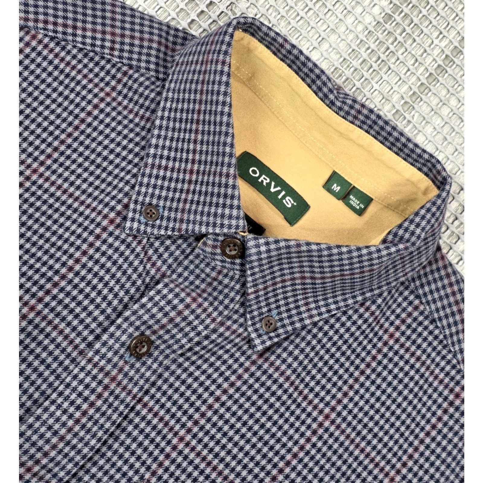 Orvis Orvis Plaid Gray M Flannel Men Long Sleeve Button Up Shirt Houndstooth Twill Size US M / EU 48-50 / 2 - 6 Thumbnail