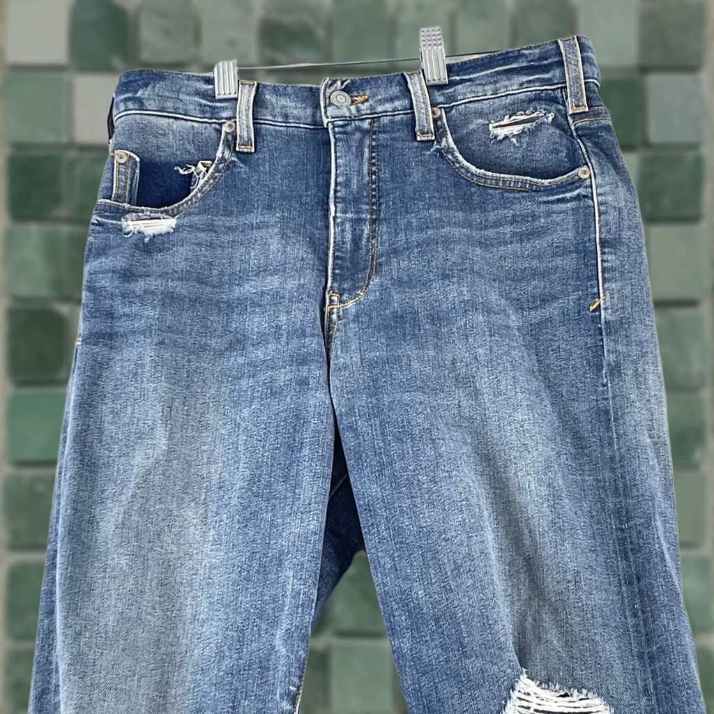 Vintage Pilcro Vintage Straight Jeans Womens Size 29 Blue Denim High-Rise Distressed Jeans Size 29" - 1 Thumbnail