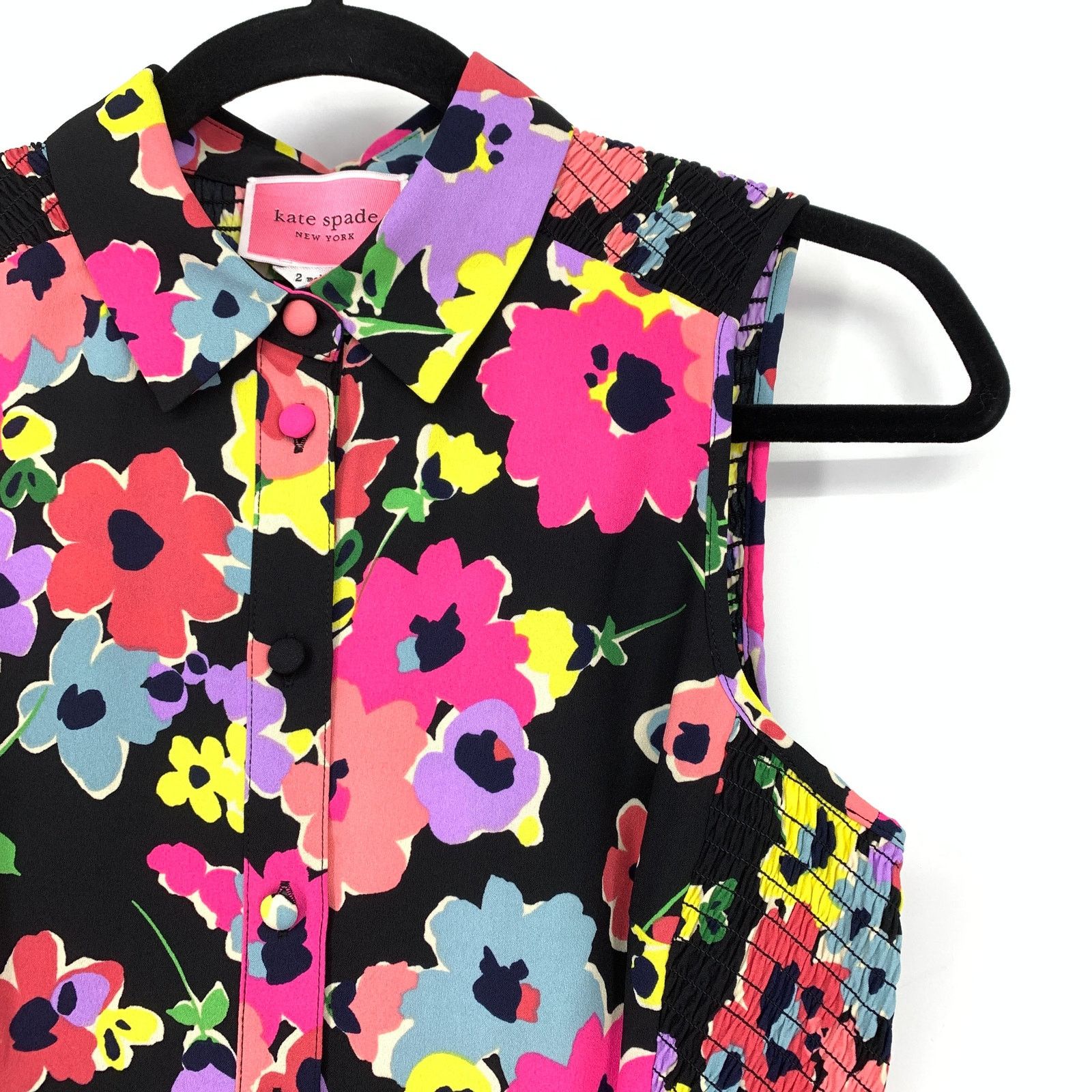 Kate Spade Kate Spade Wildflower Bouquet Midi Dress Size 2 Black NEW Size XS / US 0-2 / IT 36-38 - 3 Thumbnail