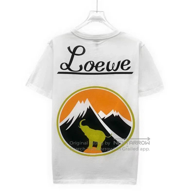 Loewe Loewe White logo lettering snow mountain print, cotton rou Size L / US 10 / IT 46 - 2 Thumbnail
