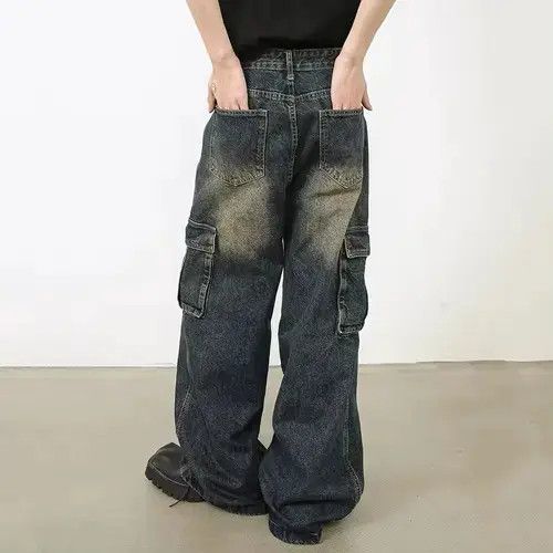 Hypebeast × Japanese Brand × Jean Pants Washed cargo pants jeans y2k Size US 32 / EU 48 - 4 Thumbnail