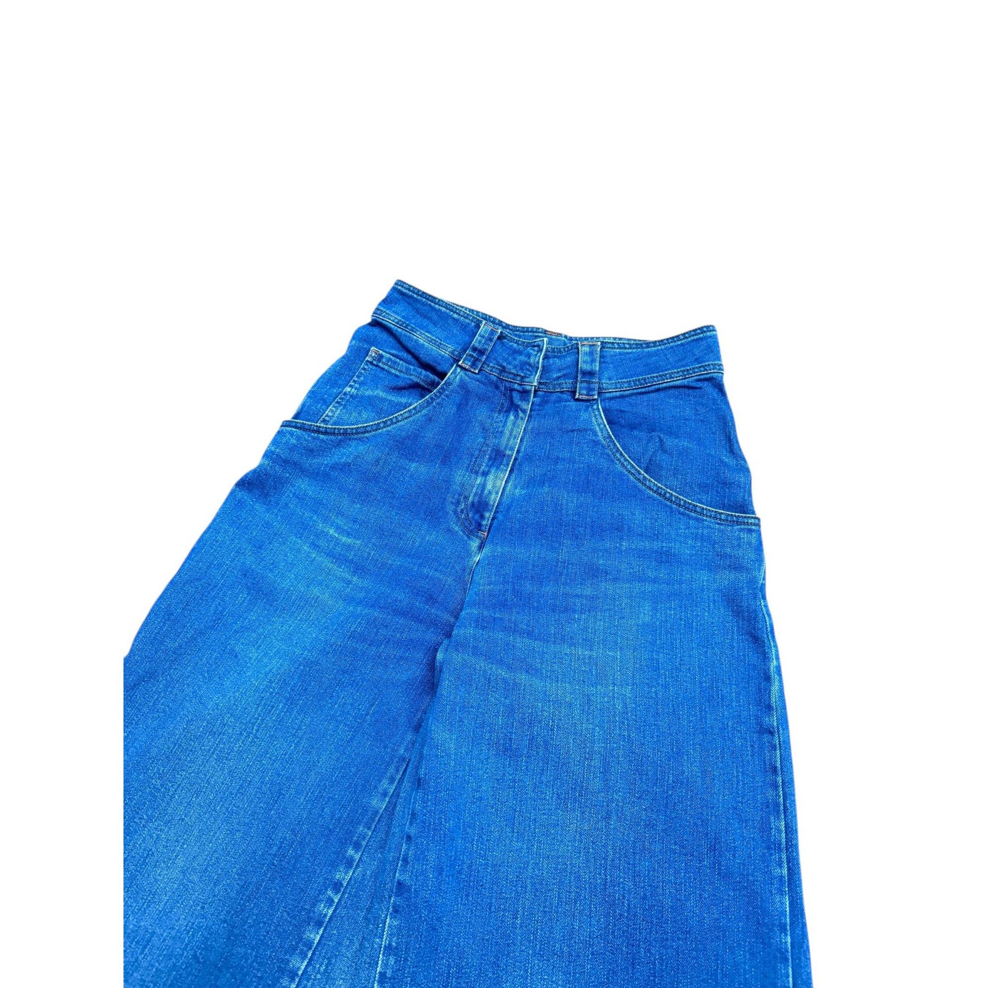 Maison Margiela FW 2010 Blue Wide-Leg Denim Jeans Size 27" / US 4 / IT 40 - 2 Thumbnail