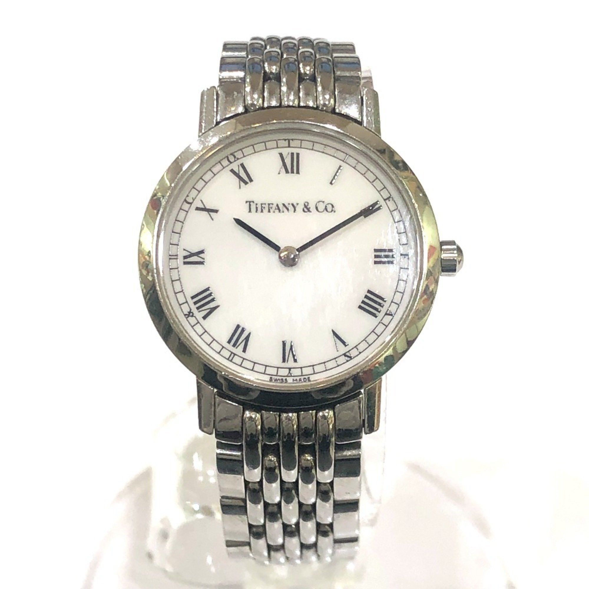 Tiffany Co Tiffany&co. Tiffany M1510 Classic Quartz Round 2 Hand Analogue Watch Ss Ladies Silver in White, Women's