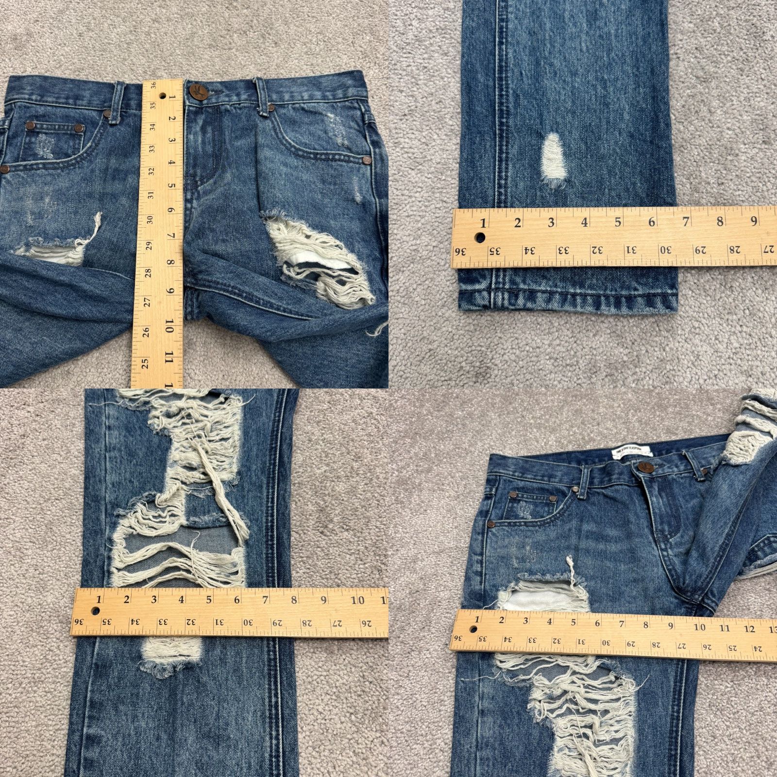 Vintage One Teaspoon Jeans Boyfriend Distressed Denim Womens 26 Blue 5-Pocket Regular 100% Cotton City Outdoor Streetwear Vintage No Environment? Size 26" / US 2 / IT 38 - 9 Thumbnail