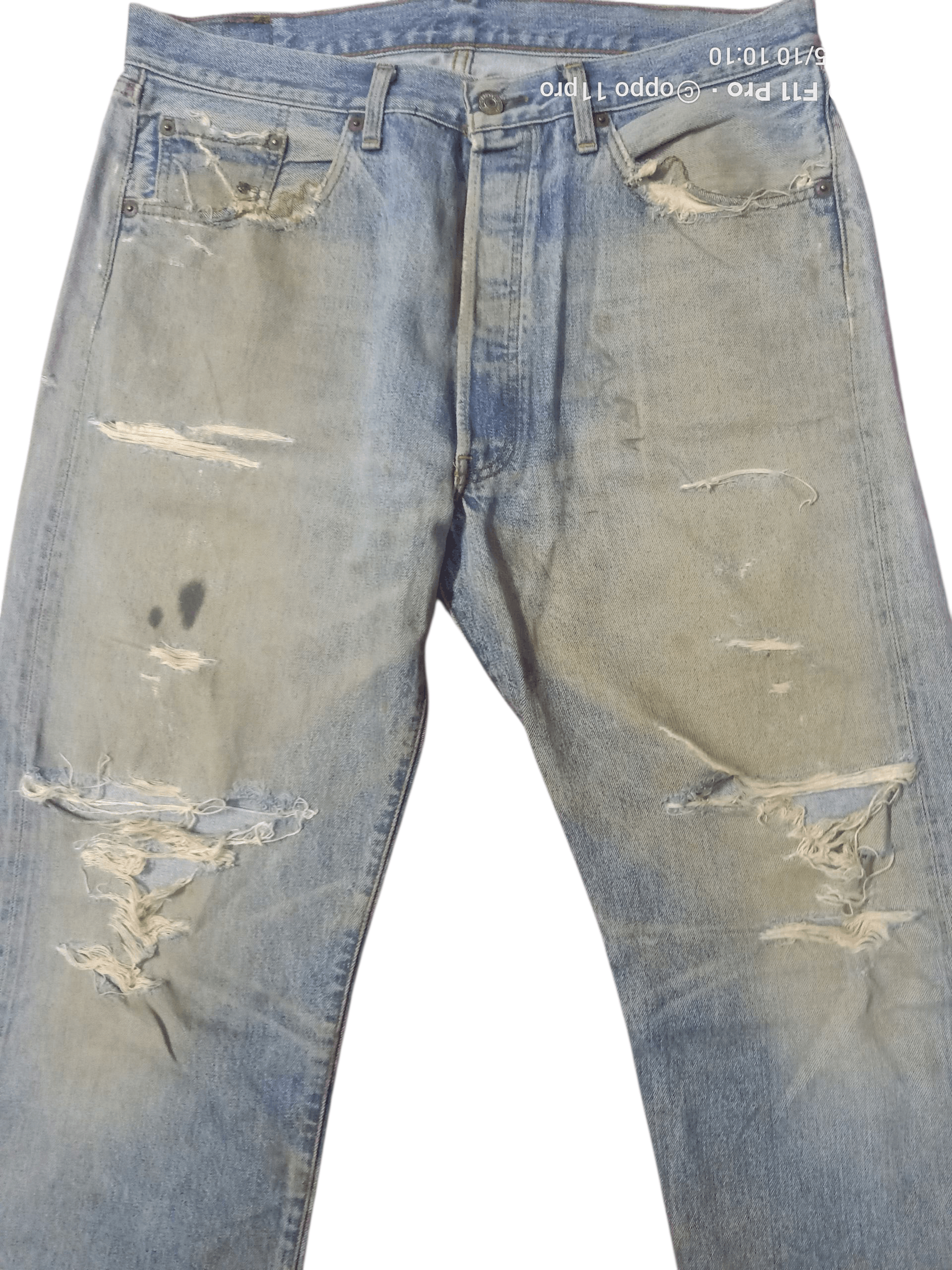 Levi's Vintage Clothing 💥Vintage 501 LVC 1983 Distressdenim Red Selvedge Denim Size US 35 - 3 Thumbnail