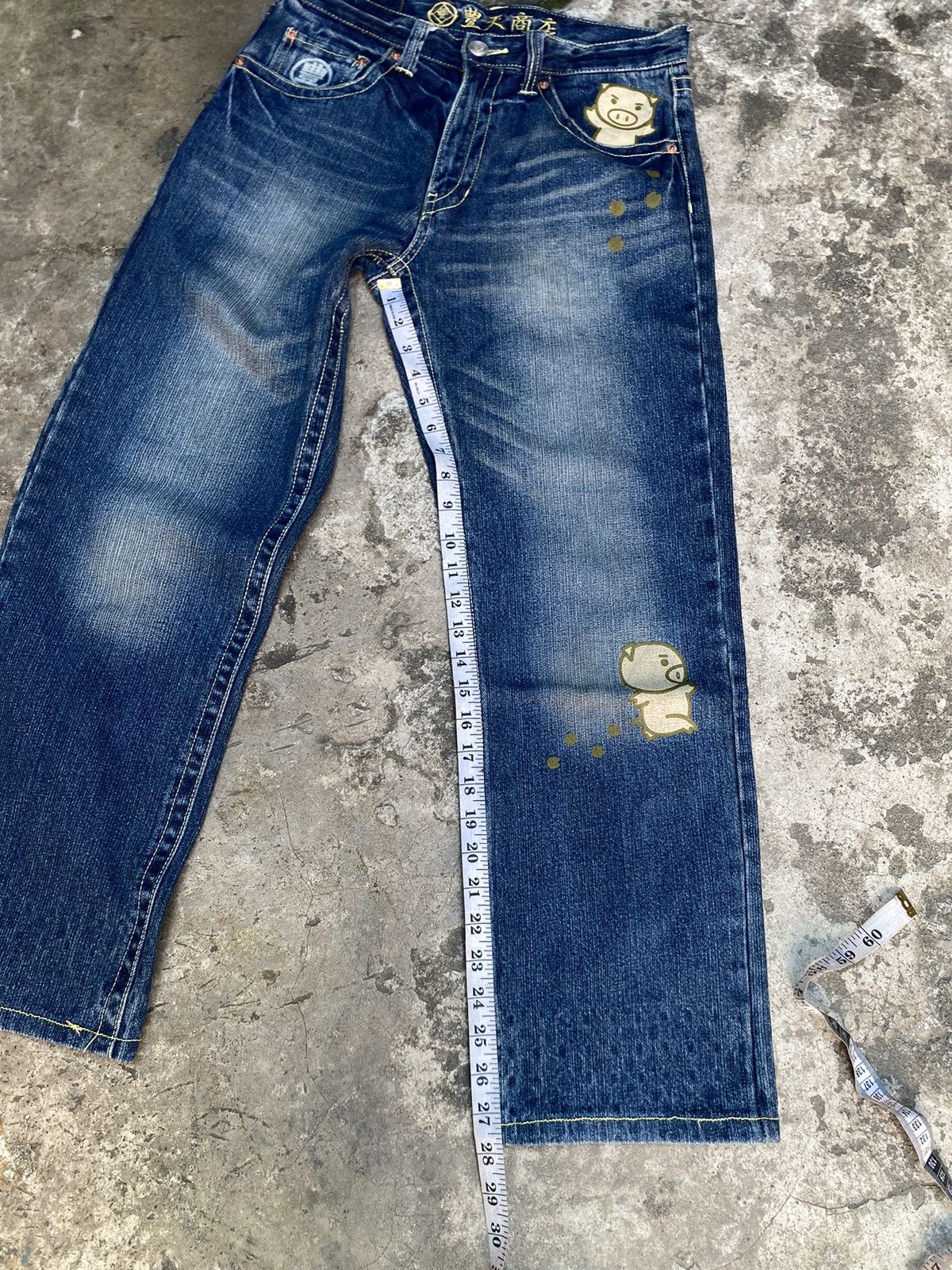 Japanese Brand Japanese Brand Buden Shouten Pig Graphic Printed Denim Pants Size US 31 - 13 Thumbnail