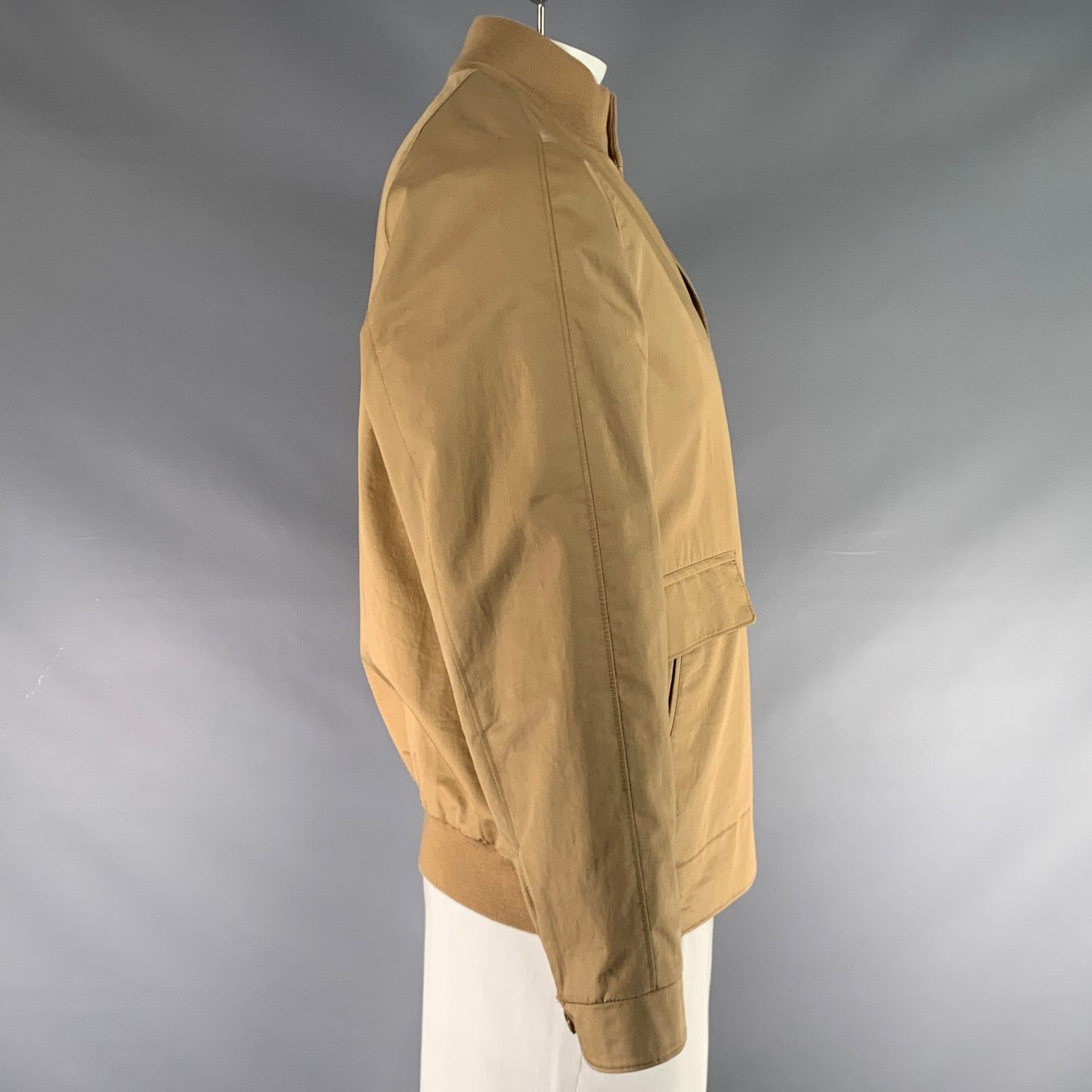 Loro Piana LORO PIANA Size XL Khaki Solid Cotton Buttoned Jacket Size US XL / EU 56 / 4 - 2 Thumbnail