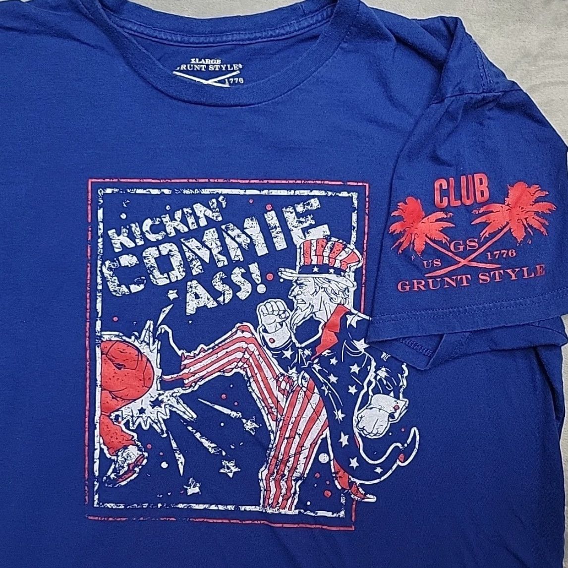 Vintage Grunt Style Shirt Mens XL Blue Uncle Sam Short Sleeve Tactical Patriotic 2A TEE Size US XL / EU 56 / 4 - 3 Thumbnail