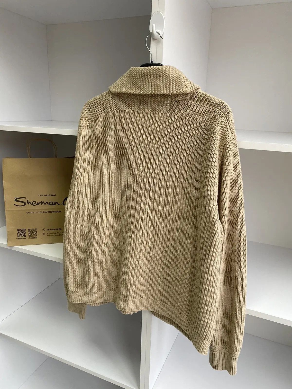 Polo Ralph Lauren × Ralph Lauren × Vintage Vintage Polo Ralph Lauren Knitted Beige Cardigan Size US L / EU 52-54 / 3 - 12 Thumbnail