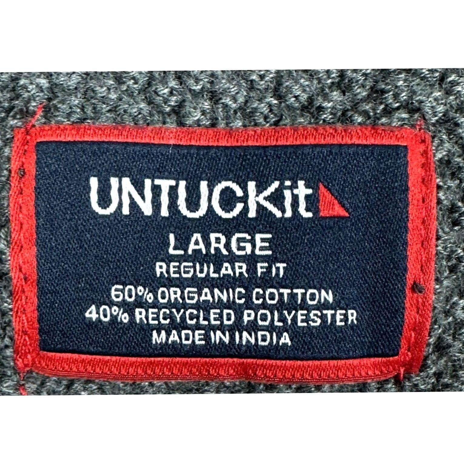 UNTUCKit UNTUCKit Crewneck Sweater Mens Large Gray Textured Knit Breathable Organic Cotton Blend Woolly Pullover EUC Size US L / EU 52-54 / 3 - 4 Thumbnail