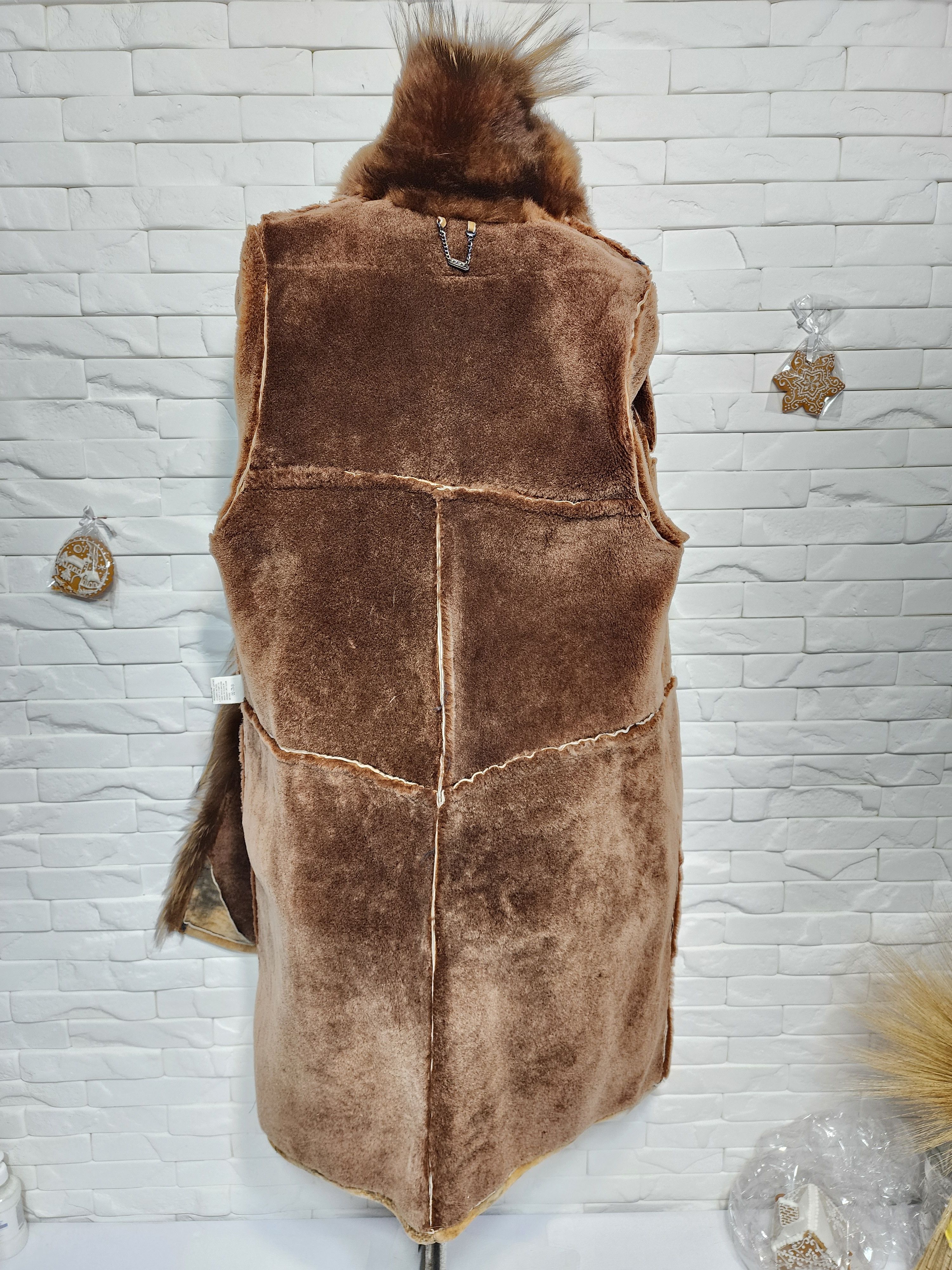 Furla Brown Sheepskin Coat: Women's Genuine Fur Winter Coat Size XXL / US 16-18 / IT 52-54 - 8 Thumbnail