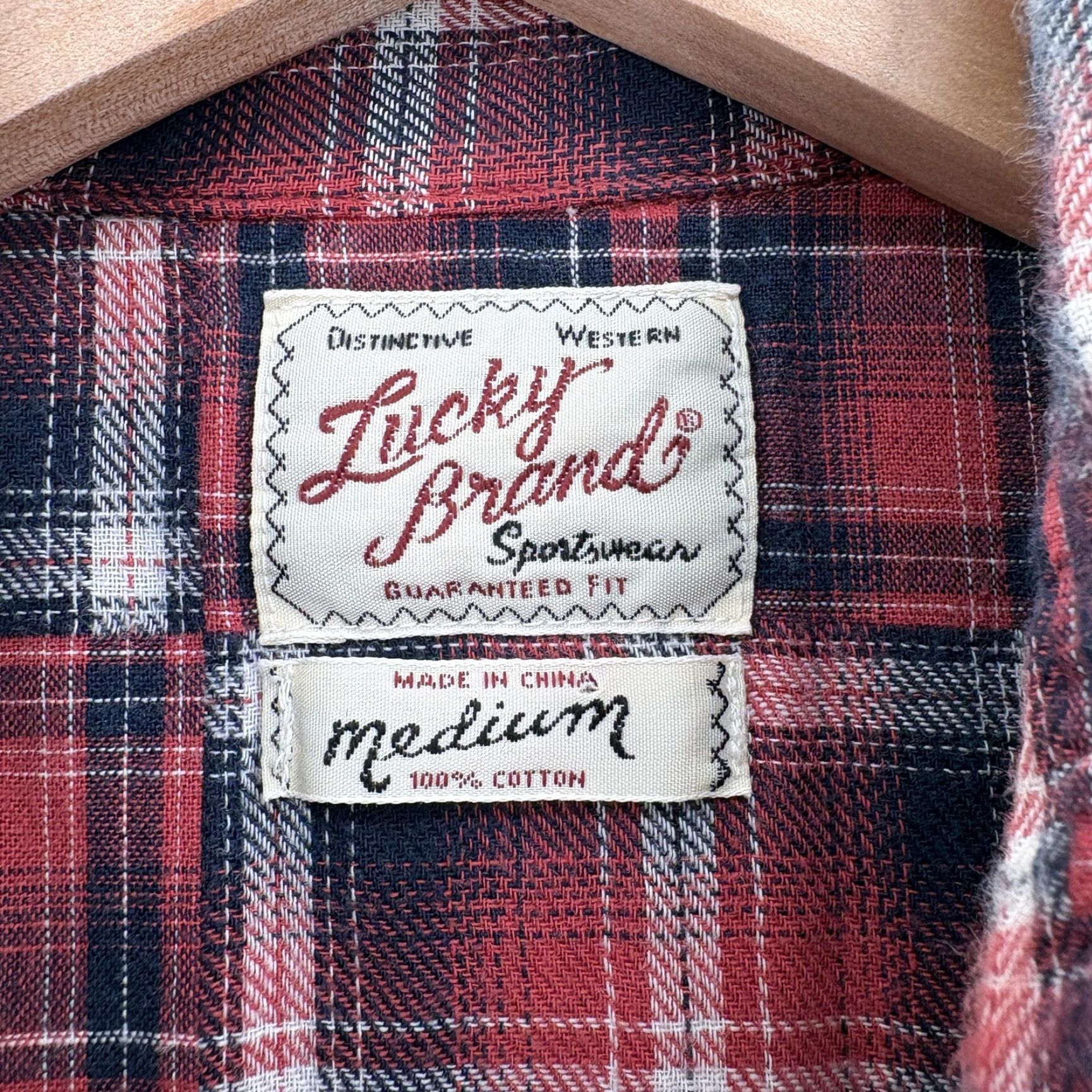 Lucky Brand Lucky Brand Shirt Mens M Red Plaid Western Pearl Snap Button Flannel Rodeo Shirt Size US M / EU 48-50 / 2 - 4 Thumbnail