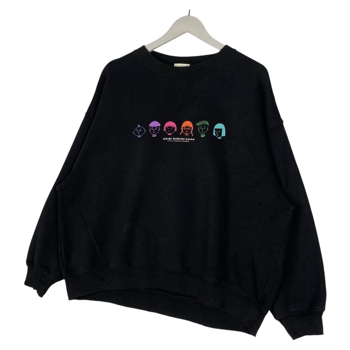 GU × Vintage Vintage GU Chibi Maruko Chan Crewneck Sweatshirt Black Size XL / US 12-14 / IT 48-50 - 2 Thumbnail