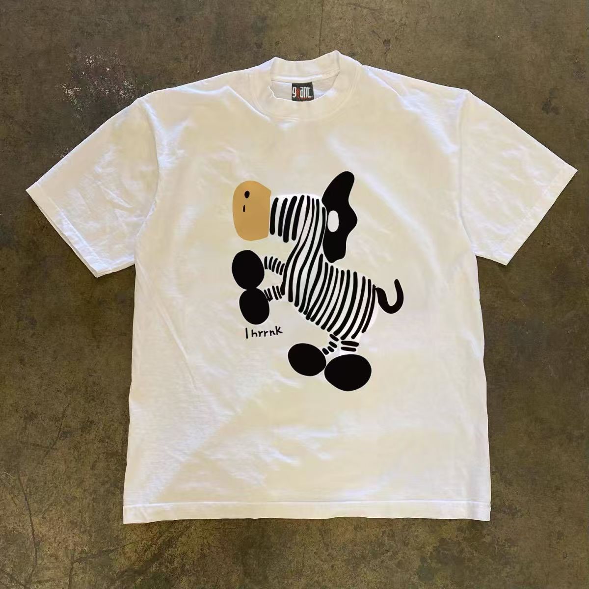 Japanese Brand White washed vintage zebra print cotton t-shirt Size US M / EU 48-50 / 2 - 1 Thumbnail
