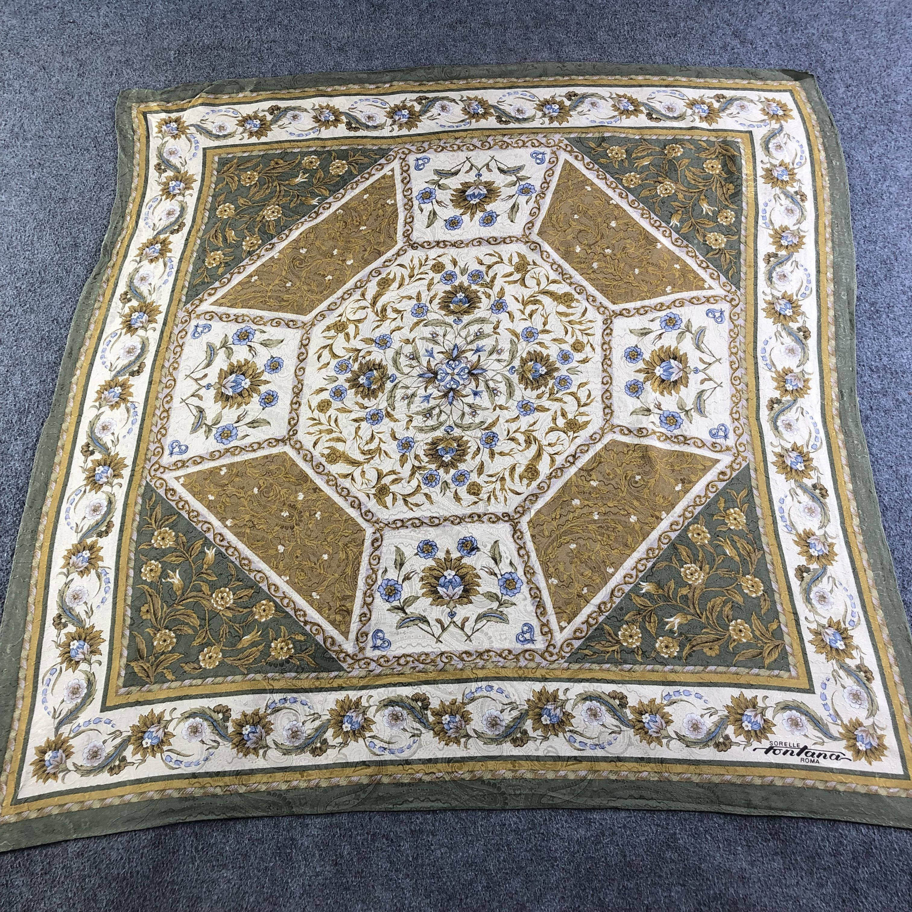 Japanese Brand Sorelle Fontana Paisley Silk Scarf M961 Size ONE SIZE - 1 Thumbnail