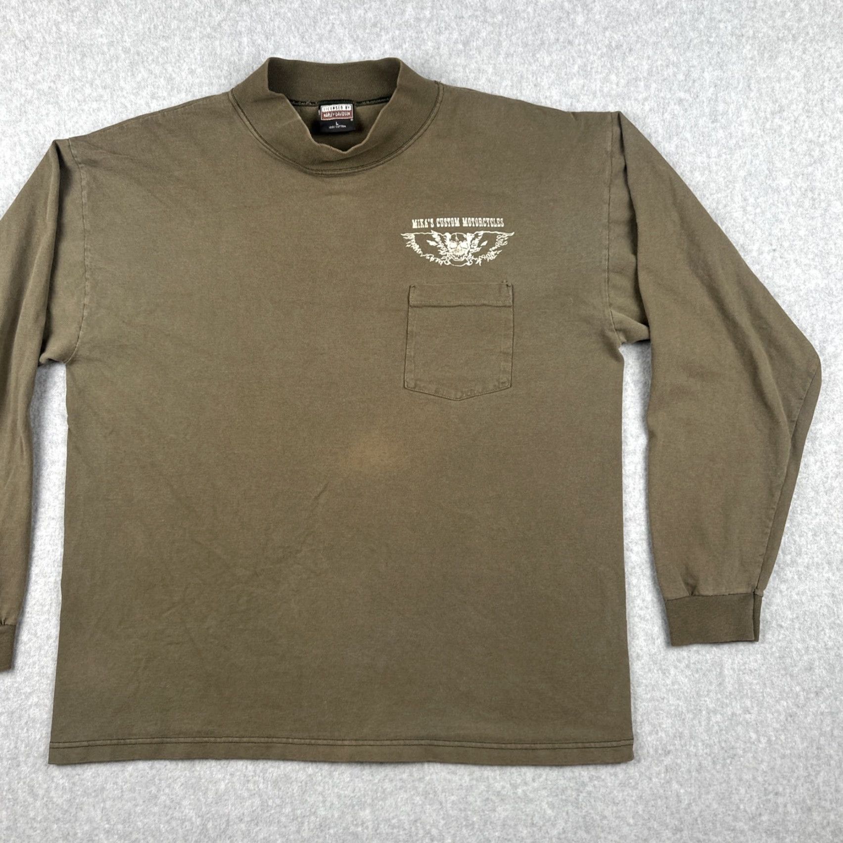 Harley Davidson VINTAGE Harley-Davidson Long Sleeve Pocket Shirt Mens L Green 90s Size US L / EU 52-54 / 3 - 3 Thumbnail