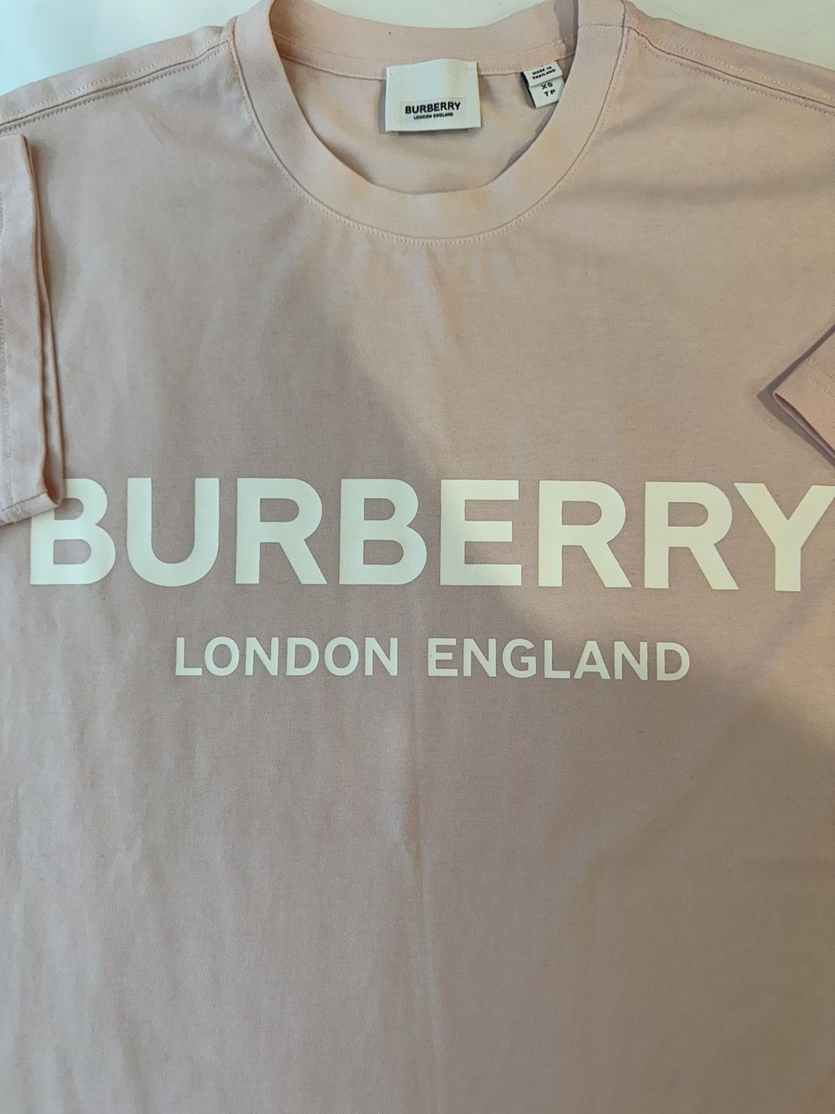 Burberry Burberry Logo Print Cotton T-shirt in Alabaster Pink Size XS / US 0-2 / IT 36-38 - 2 Thumbnail