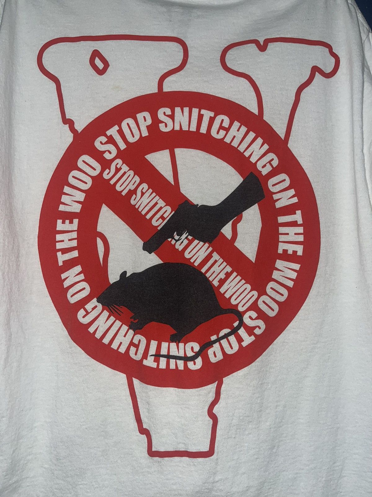 Vlone Vlone X Pop Smoke Stop Snitching On The Woo Tee Size US L / EU 52-54 / 3 - 3 Thumbnail