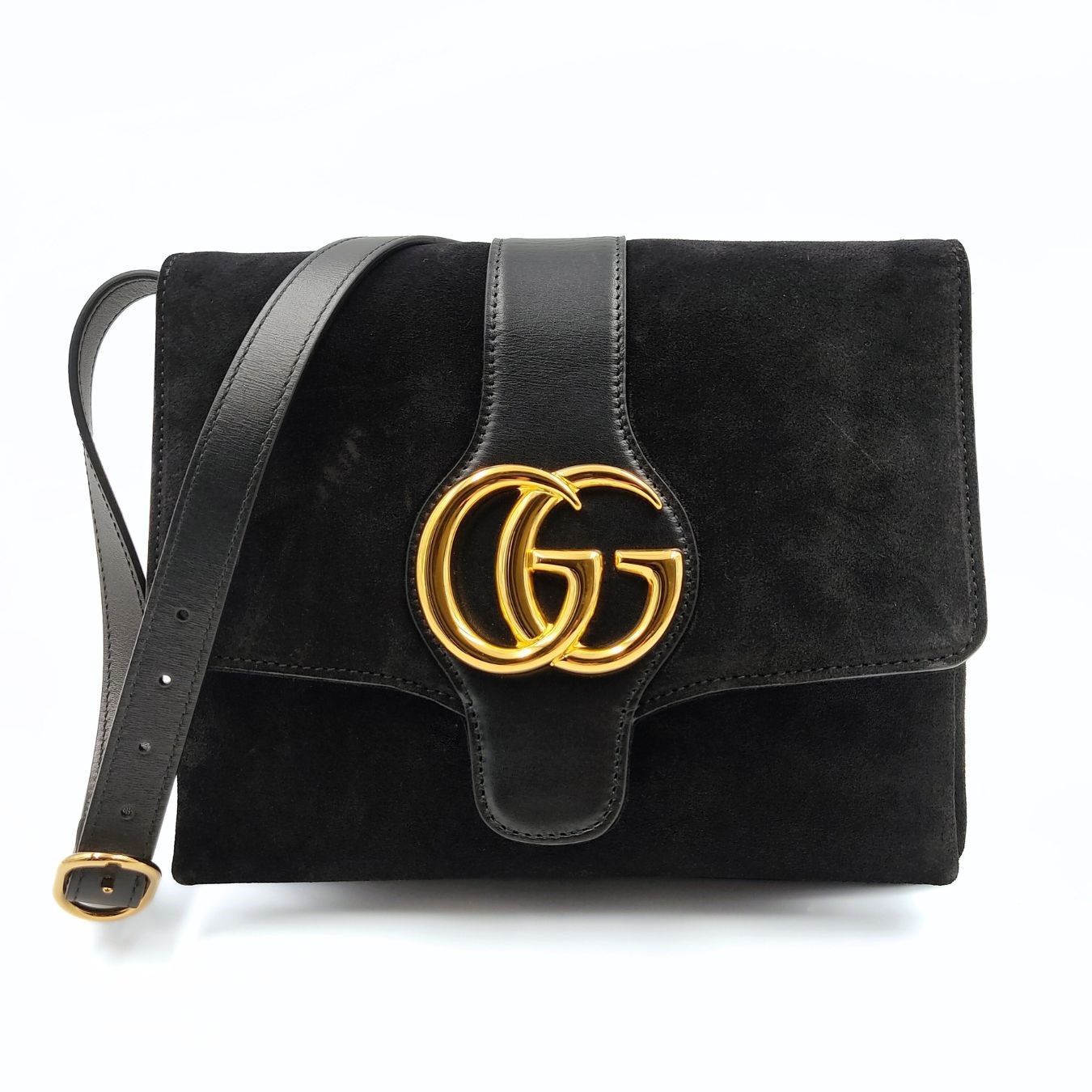 image of Gucci Gucci Gucci Arli Shoulder Bag In Black Suede, Women's