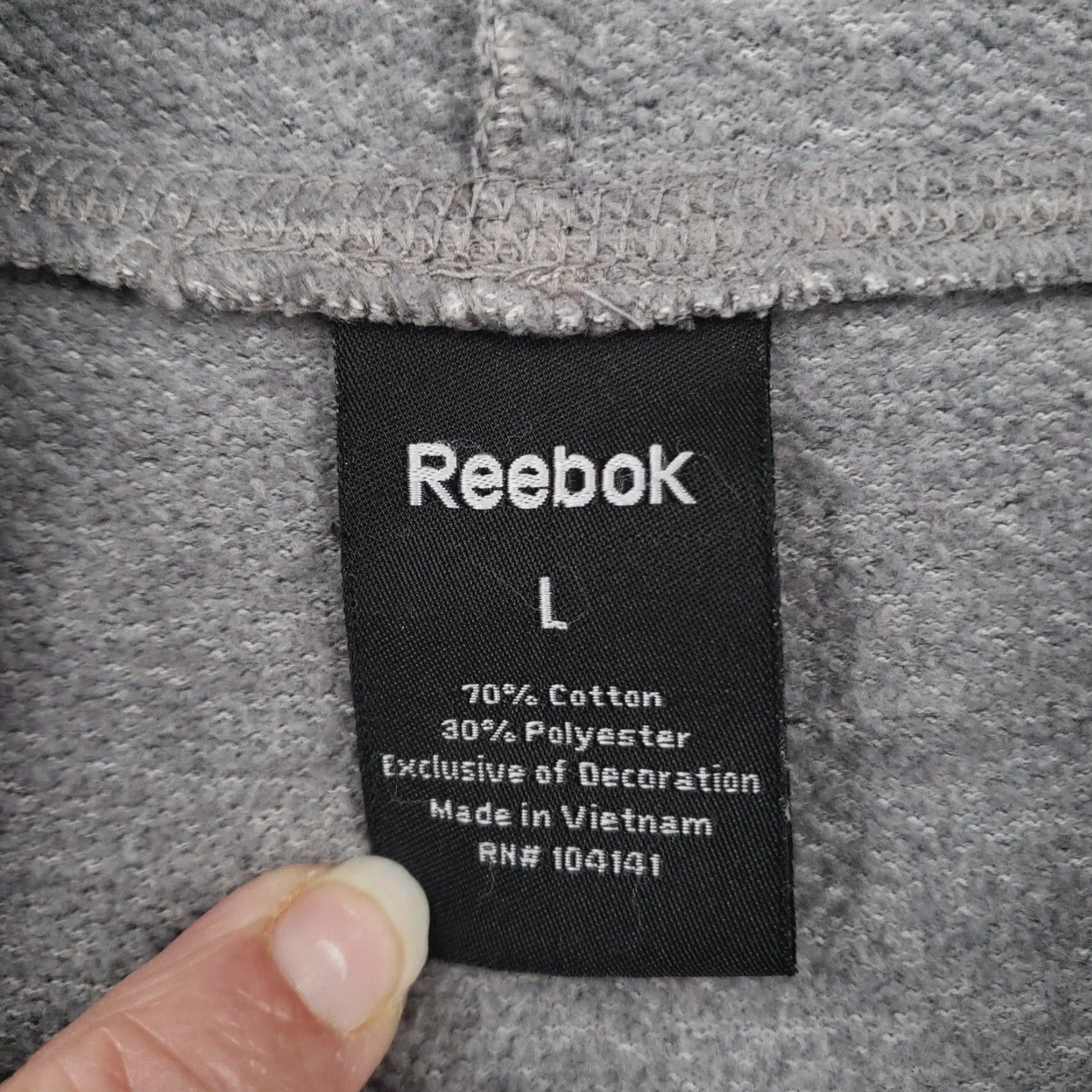 Reebok Reebok Hoodie Womens L Gray Pullover Hooded Sweatshirt Long Sleeve Cotton Blend Size L / US 10 / IT 46 - 3 Thumbnail
