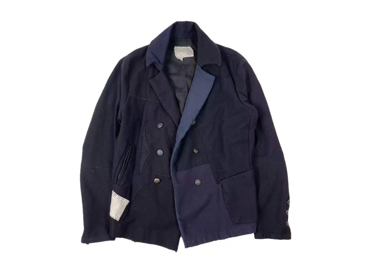 image of Greg Laurent 1 Of 1 Patchwork Peacoat in Navy, Men's (Size XL)