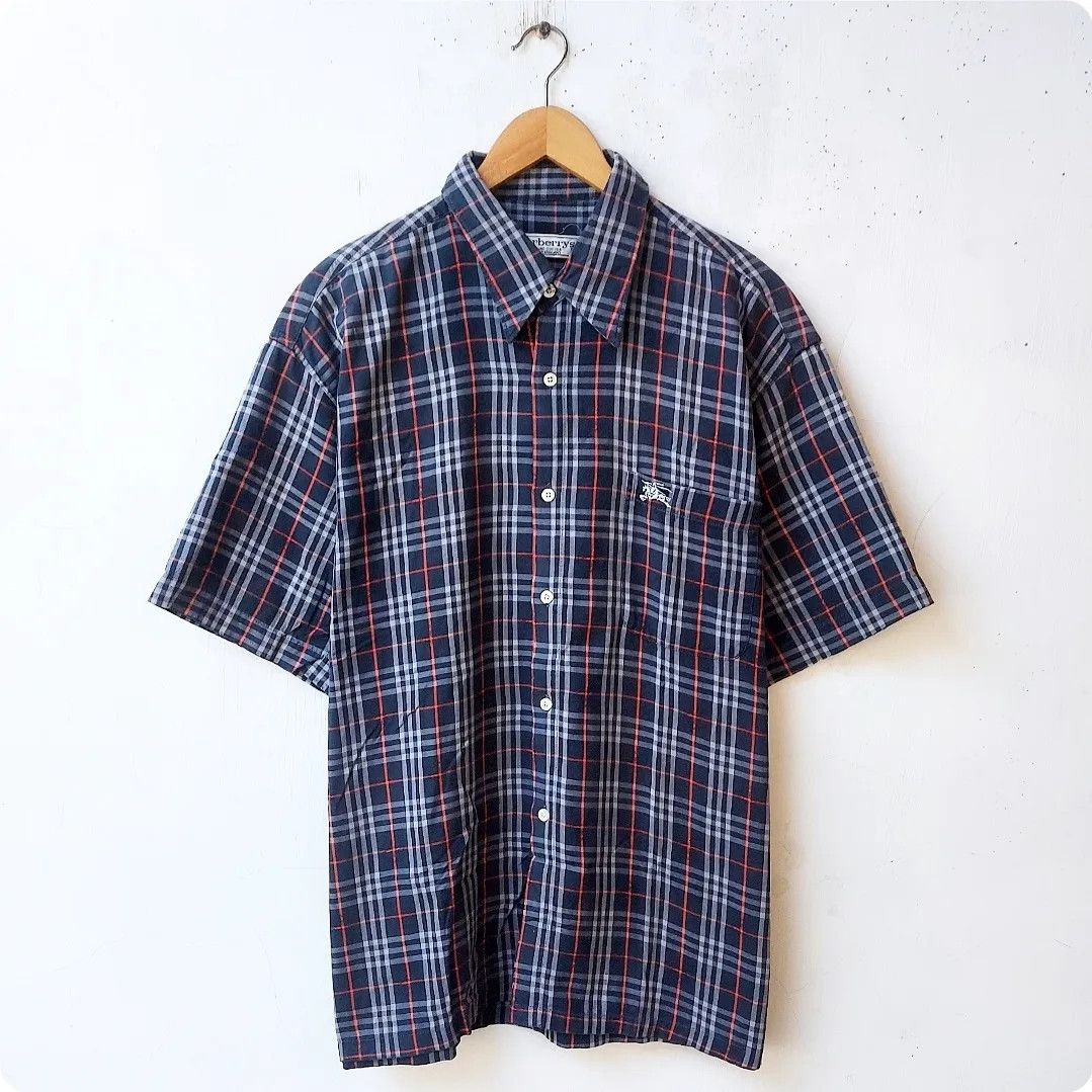 Burberry × Vintage Vintage 90's Burberrys Classic Navy Nova Check Size US XL / EU 56 / 4 - 1 Thumbnail