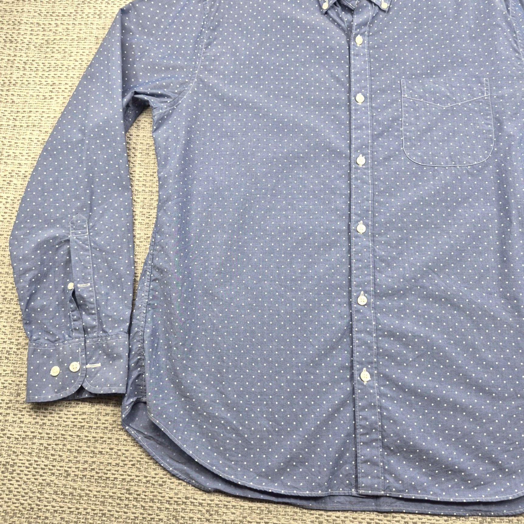 Bonobos Bonobos Button Up Shirt Mens XL Blue Chambray Polka Dot Slim Fit Long Sleeve Size US XL / EU 56 / 4 - 3 Thumbnail