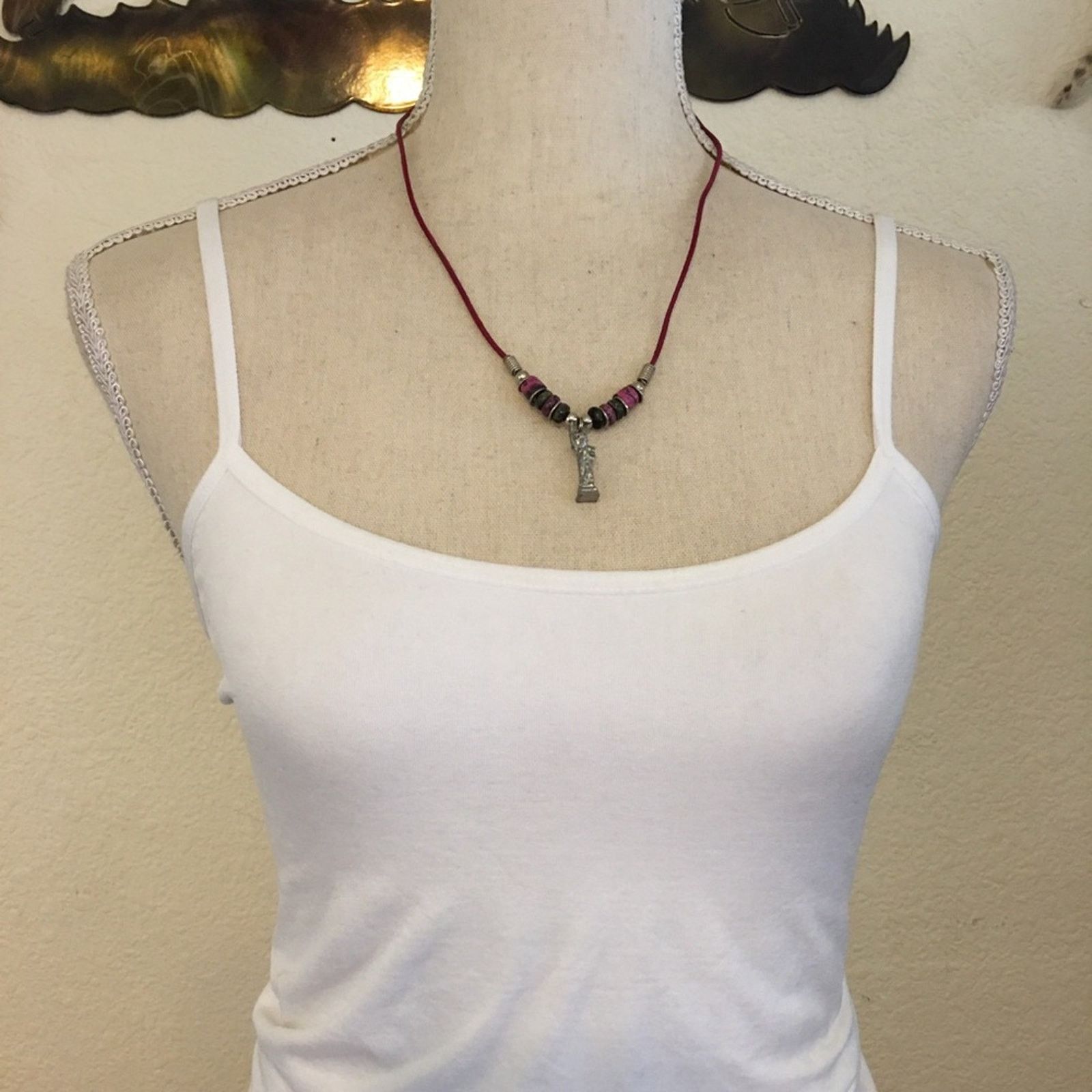 Jewelry Statue of Liberty charm corded choker necklace Size ONE SIZE - 3 Thumbnail