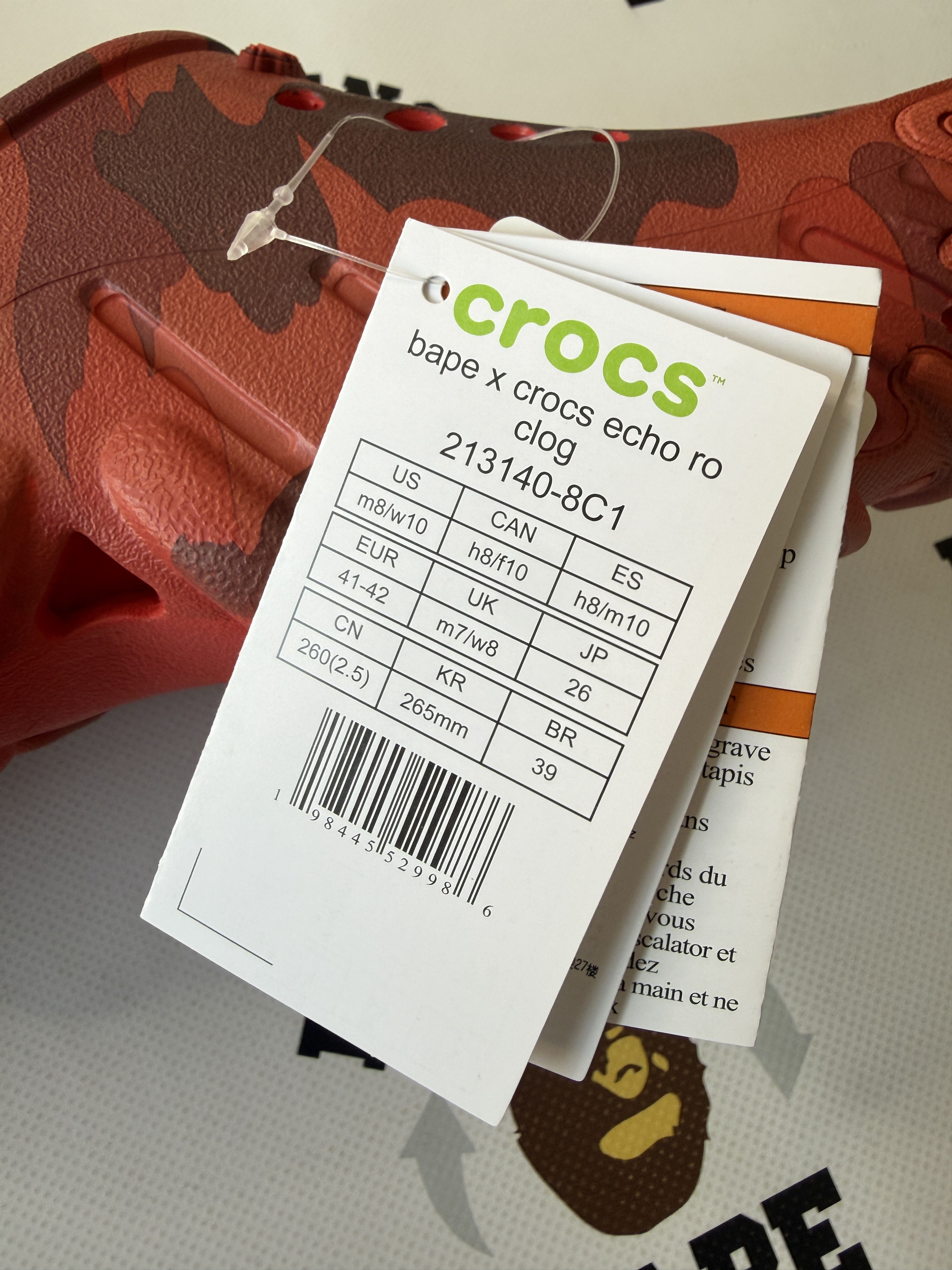 Bape × Crocs BAPE X CROCS ECHO RED Size US 8.5 / EU 41-42 - 13 Thumbnail