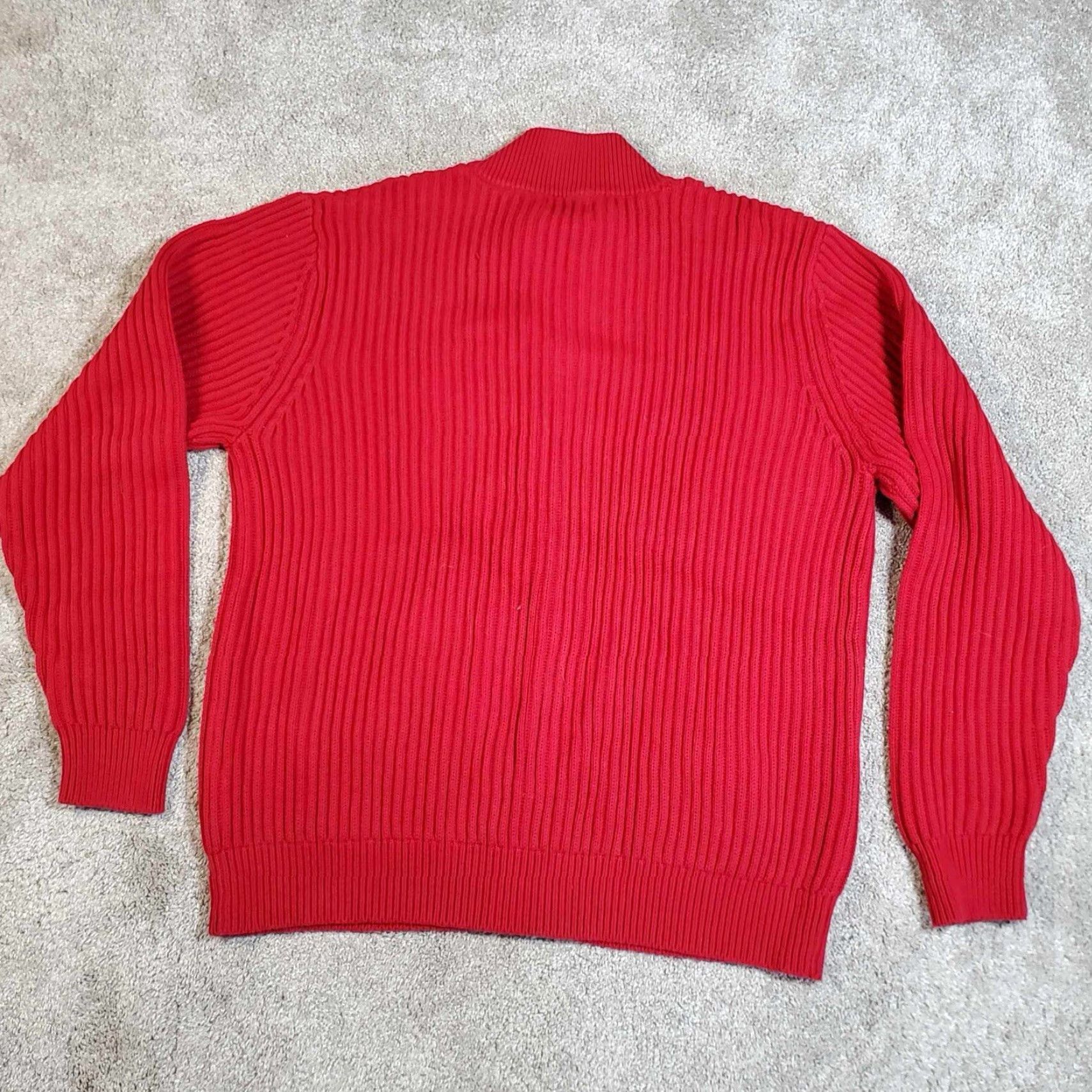 Vintage VINTAGE L.L. Bean Driver's Knit High Neck Sweater Mens Large L Full Zip Coatigan Red Vintage 90s Classic Outdoor Size US L / EU 52-54 / 3 - 3 Thumbnail