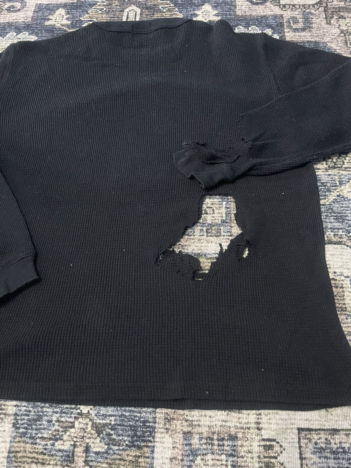 Stussy × Vintage VTG DISTRESSED STUSSY WAFER THERMAL KNIT UNITY IS OUR FORCE Size US M / EU 48-50 / 2 - 10 Thumbnail