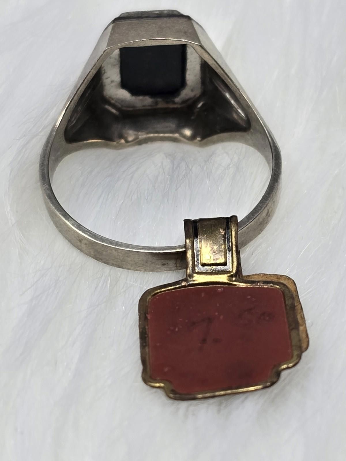 Other NOS NWT Vtg 10k Gold WWW Ring Original Tag, 1930s Art Deco Size ONE SIZE - 5 Thumbnail