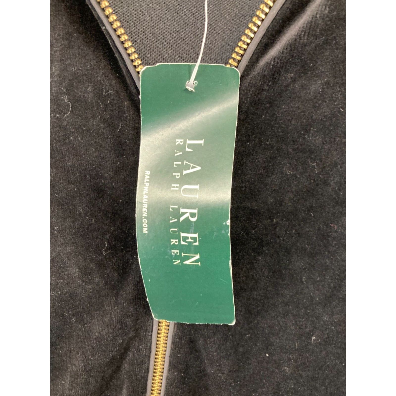 Ralph Lauren VINTAGE Lauren Ralph Lauren Full Zip Velvet Velour Jacket Womens Petite S Black Crest Size S / US 4 / IT 40 - 7 Thumbnail