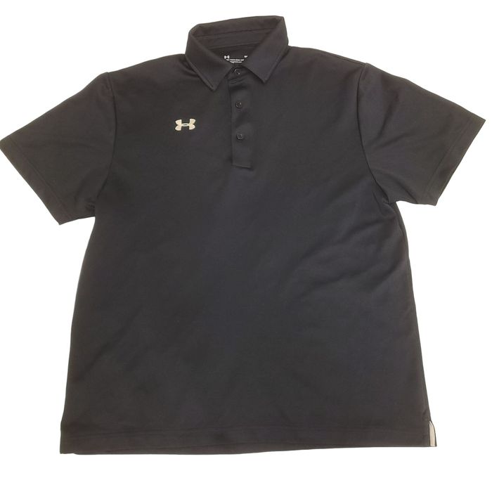 Under Armour Under Armour Heat Gear Polo Shirt Loose Short Sleeve Black ...