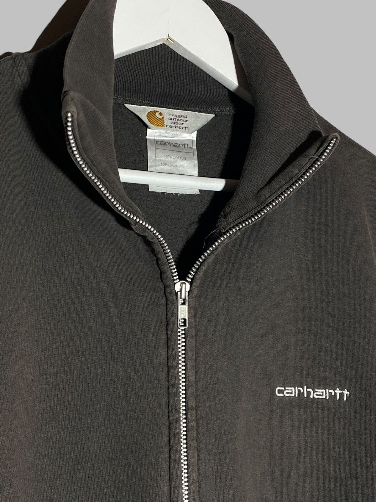 Carhartt 🔥 00s CARHARTT VINTAGE FADED BLACK ZIP SWEATSHIRT WORKWEAR Size US L / EU 52-54 / 3 - 12 Thumbnail