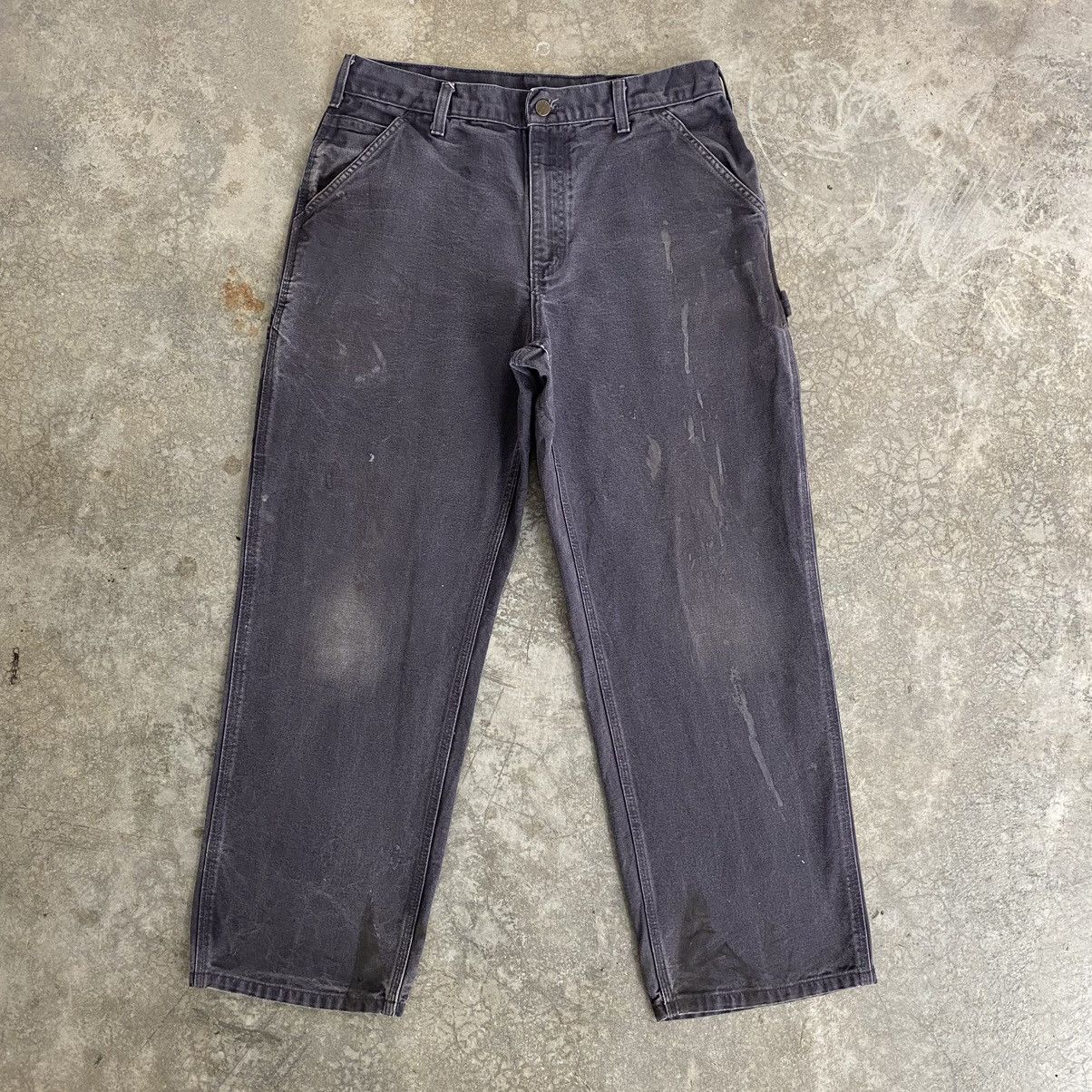 Carhartt Vintage Carhartt Faded Midnight Blue Dirty Carpenter Pants Size US 33 - 3 Thumbnail