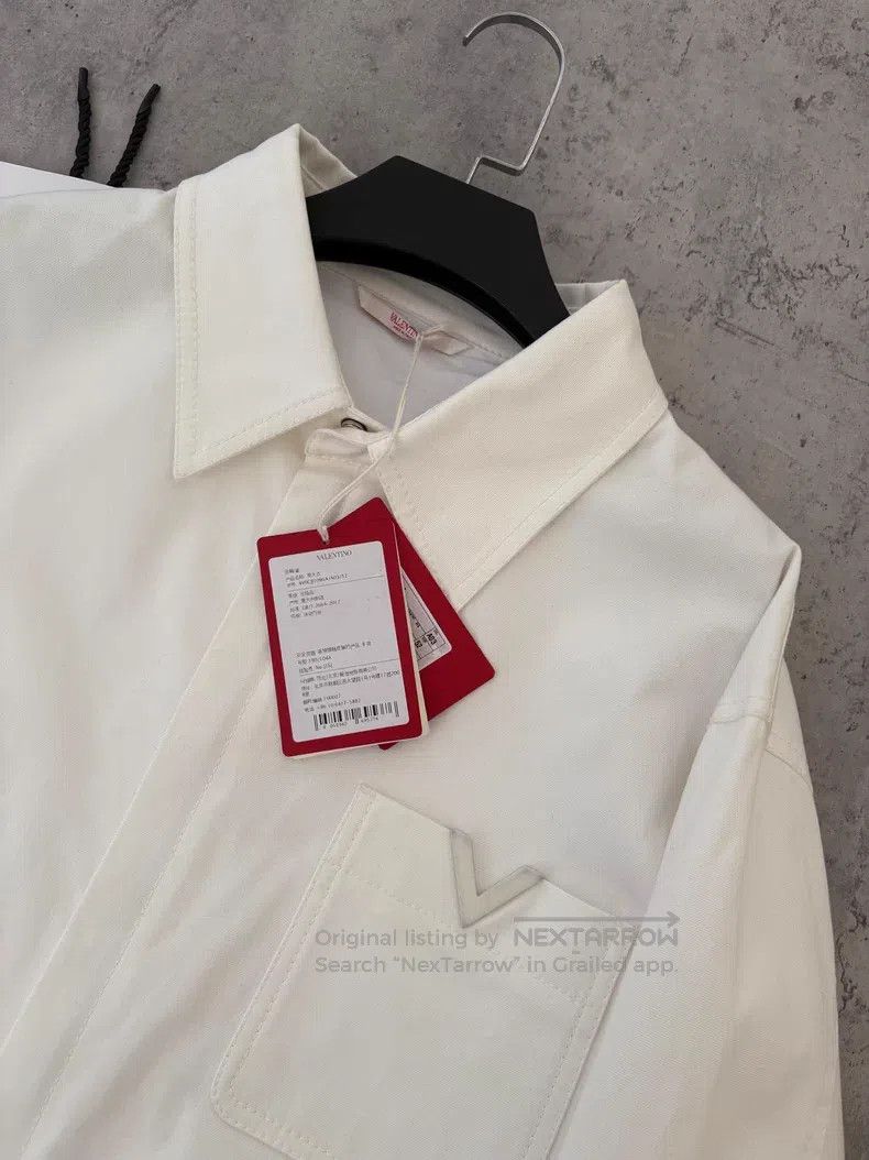 Valentino Valentino White pocket logo canvas jacket jacket Size US XL / EU 56 / 4 - 2 Thumbnail