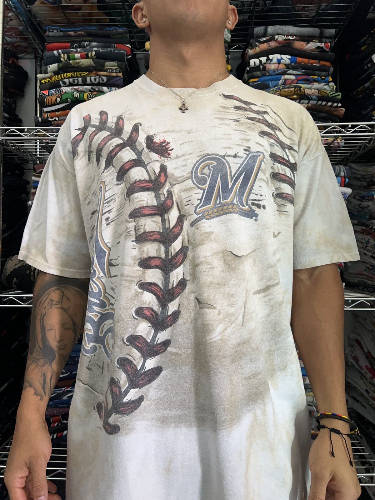 Liquid Blue MLB Milwaukee Brewers Baseball AOP Tie Dye Size US XXL / EU 58 / 5 - 2 Thumbnail