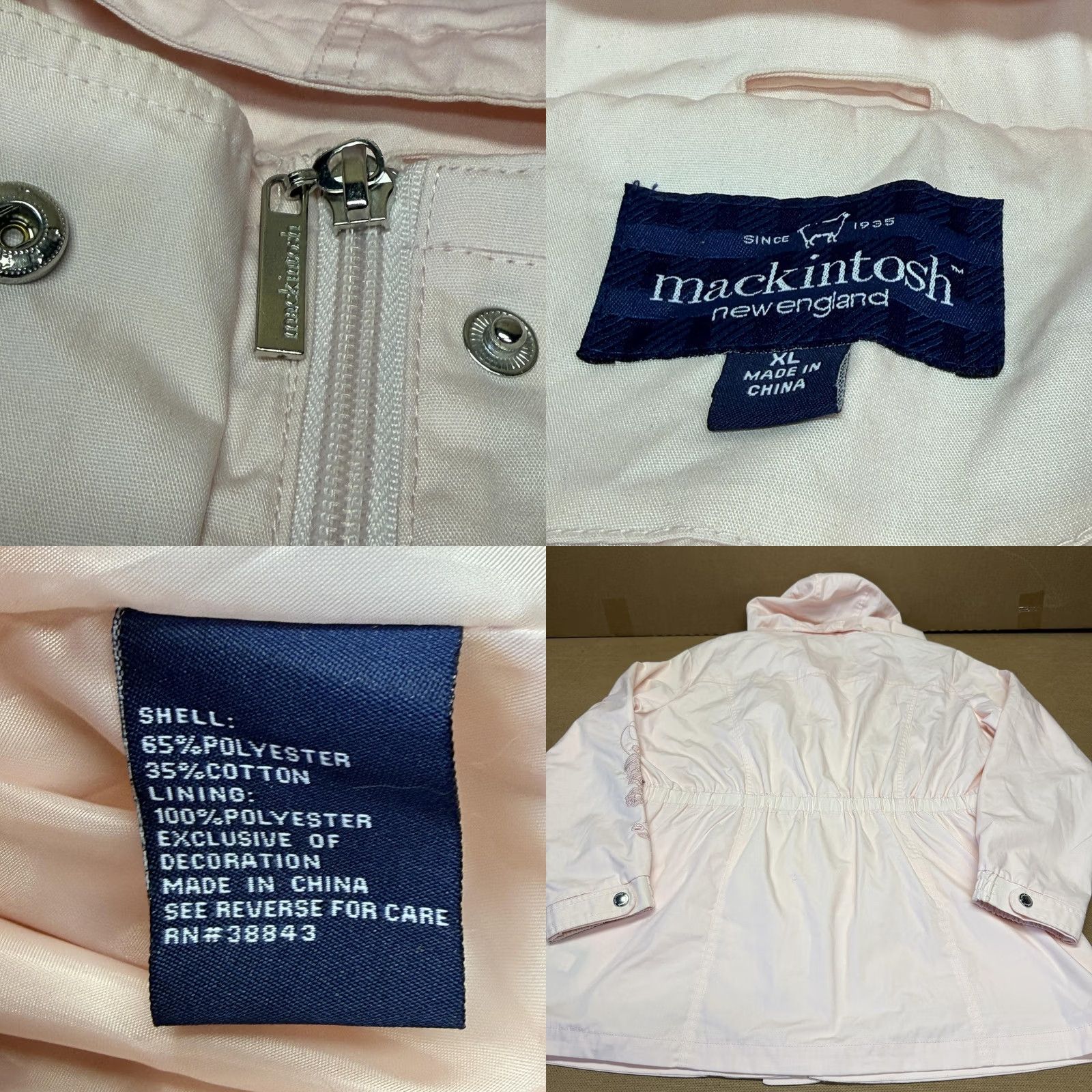 Mackintosh Mackintosh New England Jacket Womens XL Pink Floral Embroidered Hooded Anorak Size XL / US 12-14 / IT 48-50 - 9 Thumbnail