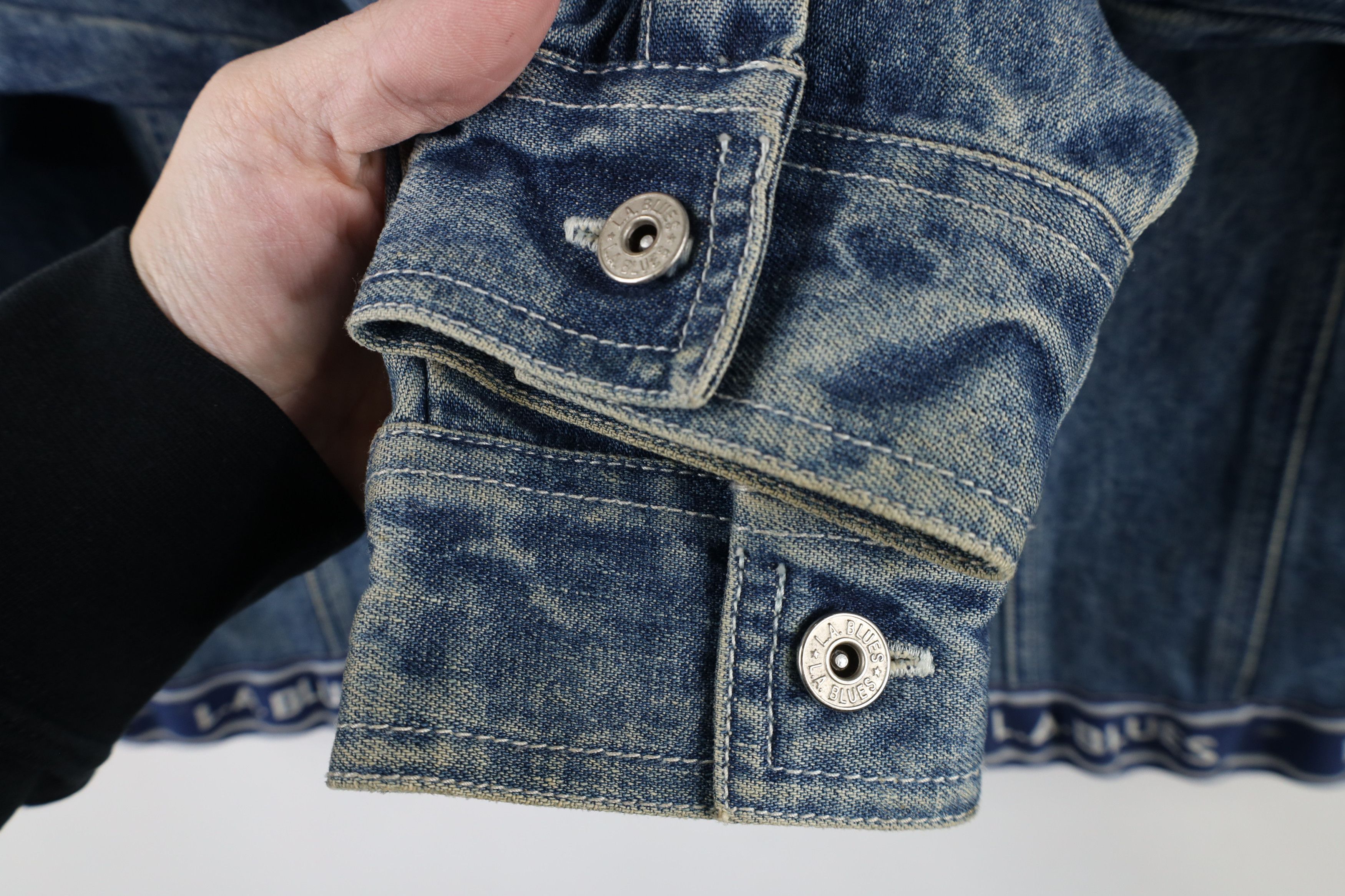 Vintage Vintage 90s Y2K LA Blues Babydoll Denim Trucker Jacket Size L / US 10 / IT 46 - 11 Thumbnail