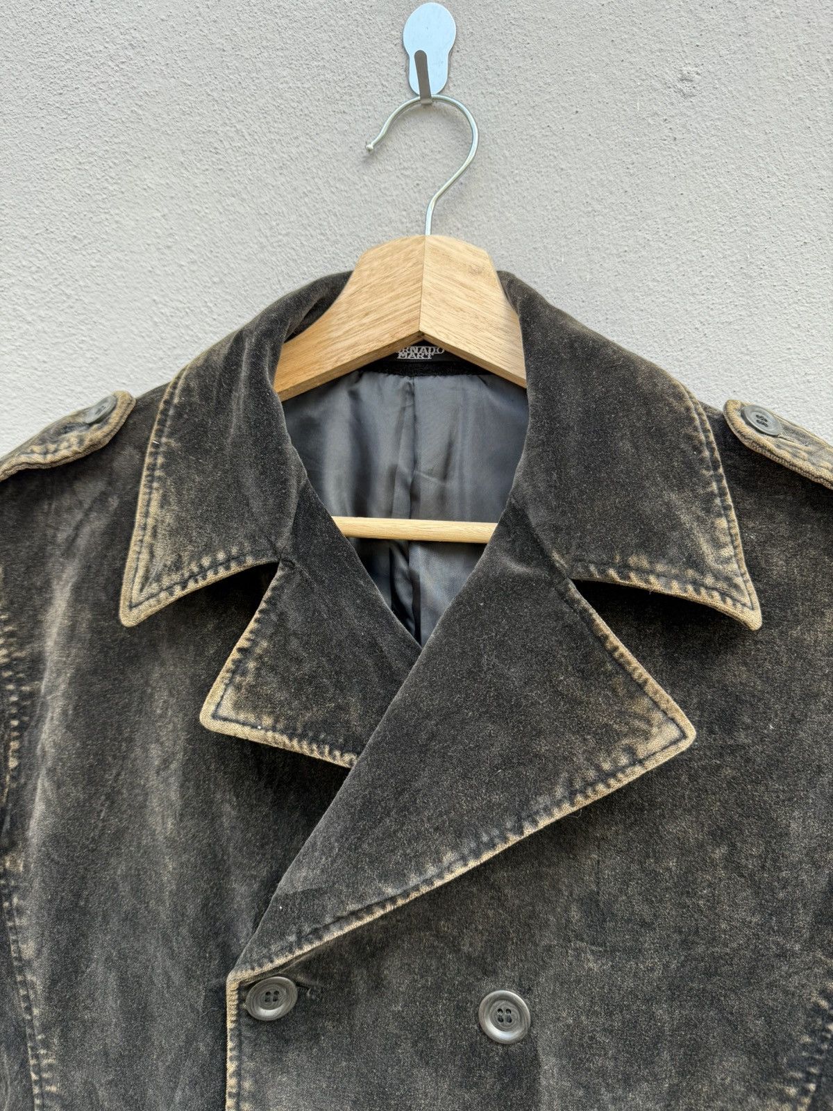 Tornado Mart 1990s Tornado Mart Double Collar Mud Wash Velvet Jacket Size US M / EU 48-50 / 2 - 2 Thumbnail